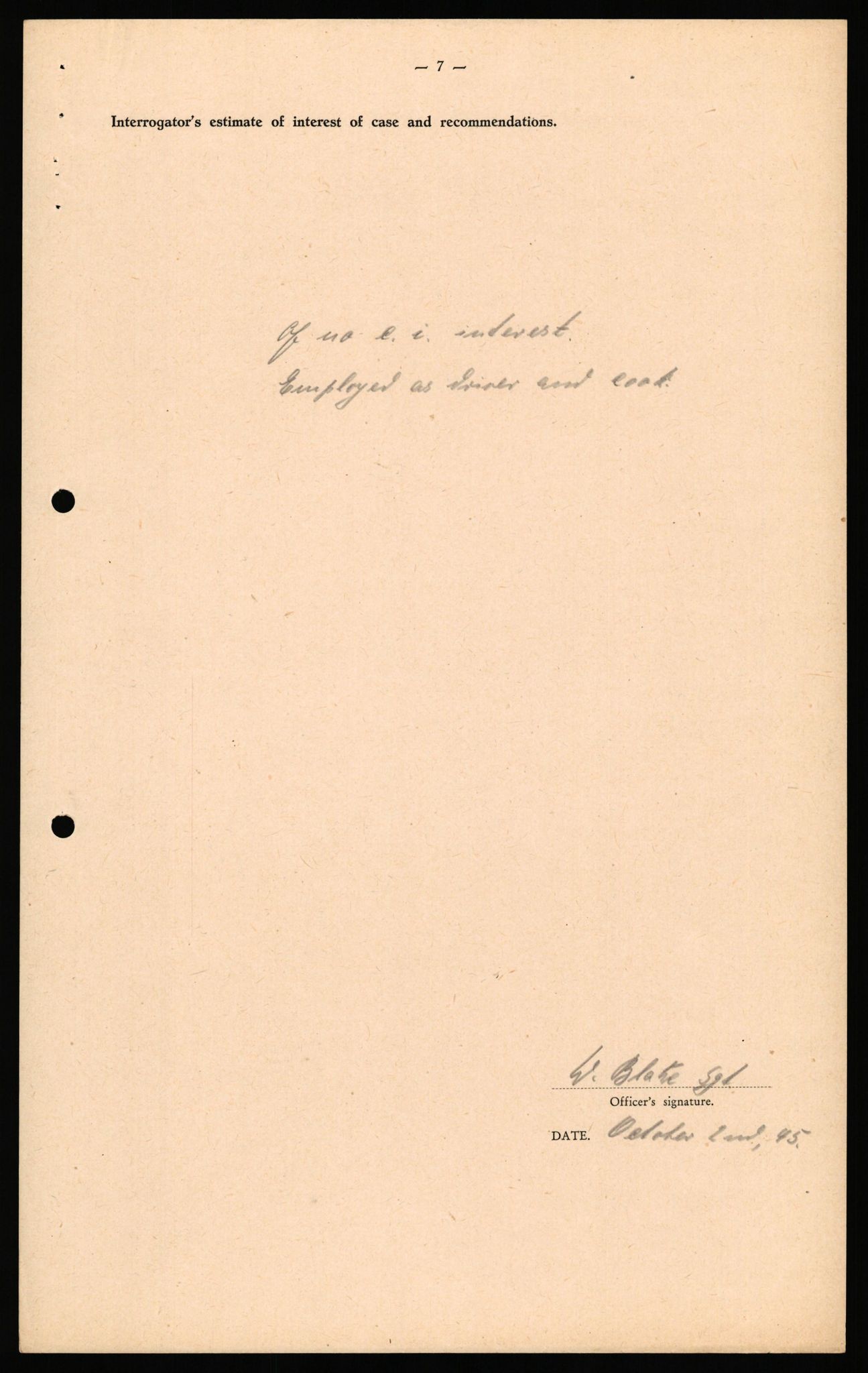 Forsvaret, Forsvarets overkommando II, AV/RA-RAFA-3915/D/Db/L0040: CI Questionaires. Tyske okkupasjonsstyrker i Norge. Østerrikere., 1945-1946, s. 26