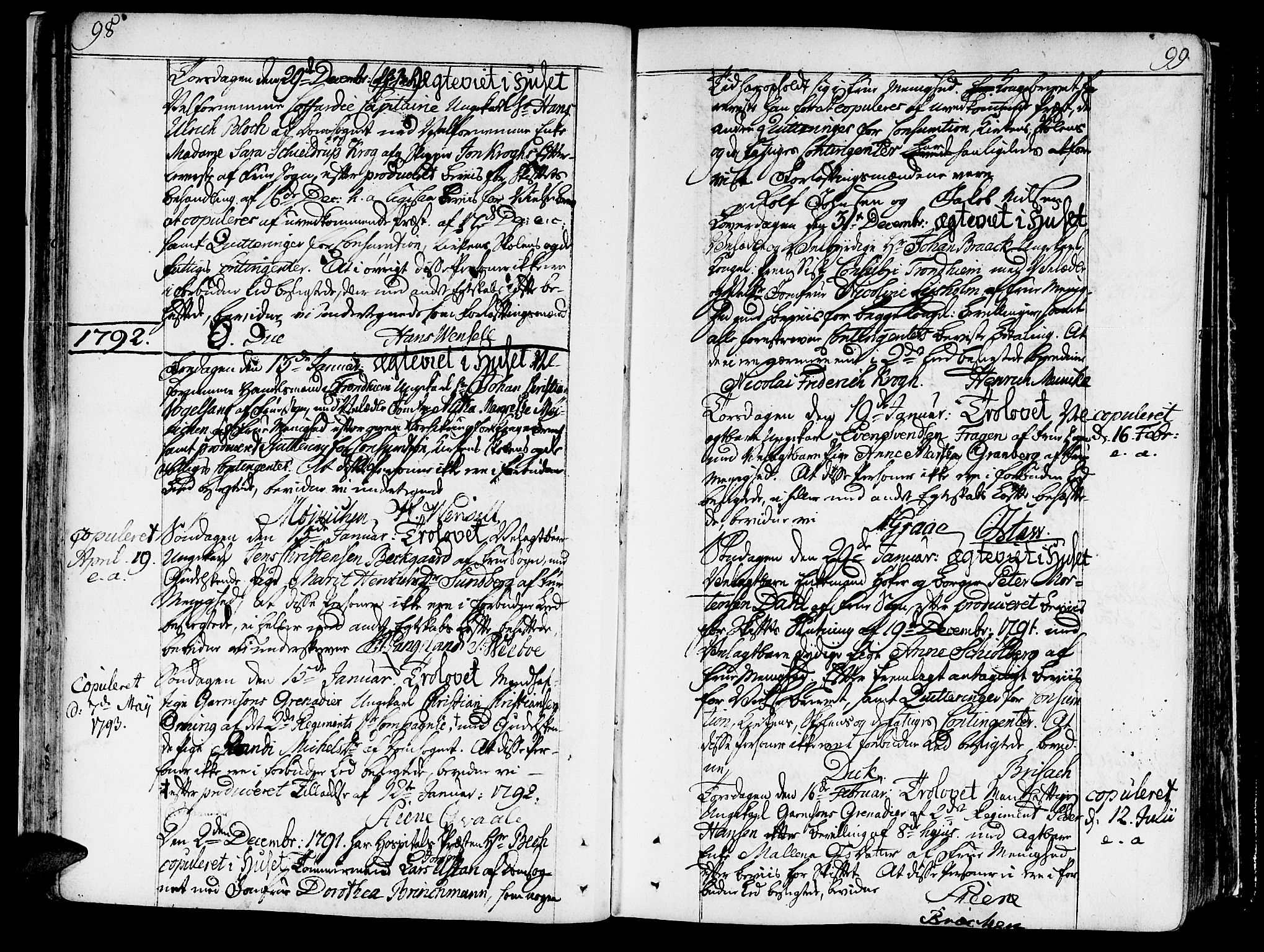 Ministerialprotokoller, klokkerbøker og fødselsregistre - Sør-Trøndelag, AV/SAT-A-1456/602/L0105: Ministerialbok nr. 602A03, 1774-1814, s. 98-99