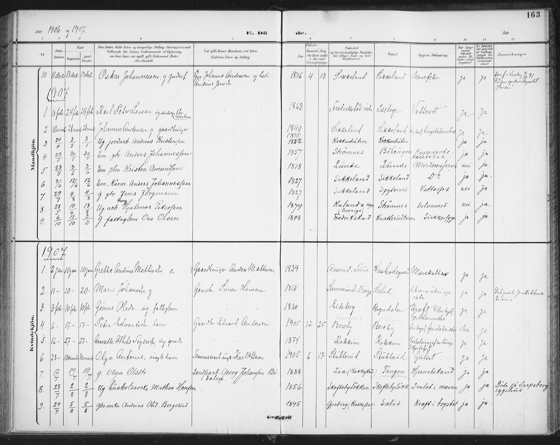 Varteig prestekontor Kirkebøker, SAO/A-10447a/F/Fa/L0003: Ministerialbok nr. 3, 1899-1919, s. 163