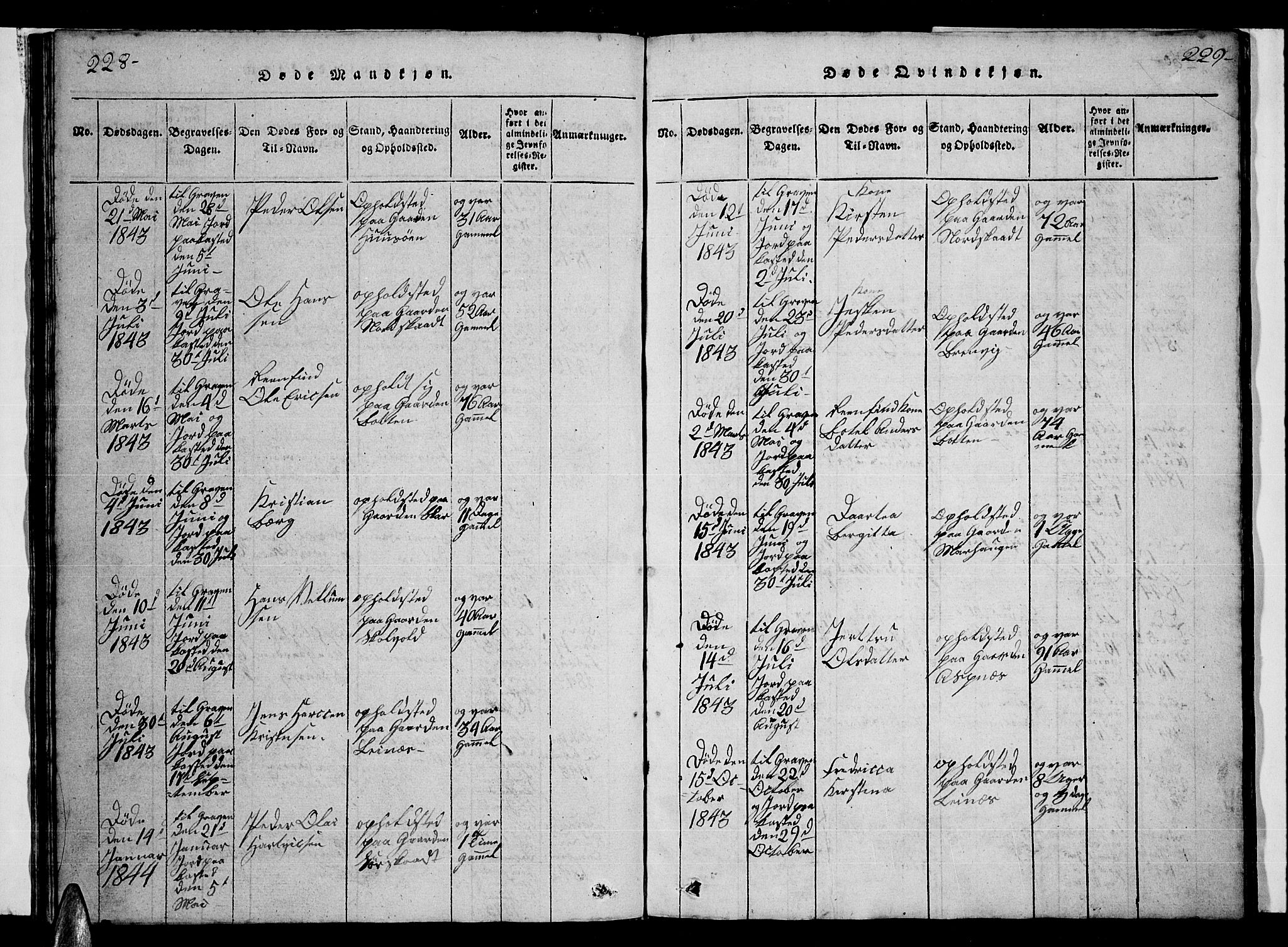 Ministerialprotokoller, klokkerbøker og fødselsregistre - Nordland, SAT/A-1459/857/L0826: Klokkerbok nr. 857C01, 1821-1852, s. 228-229