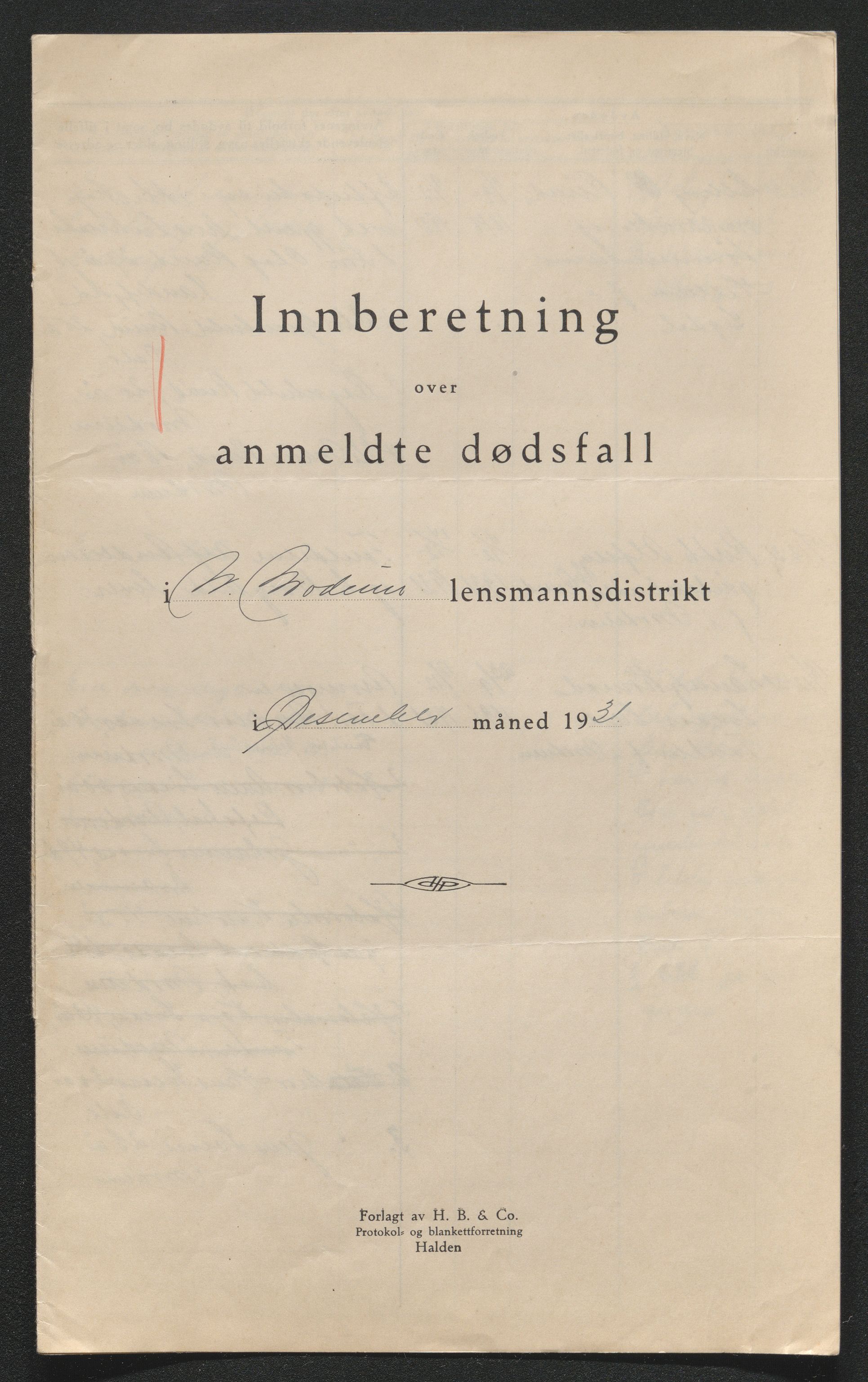 Eiker, Modum og Sigdal sorenskriveri, AV/SAKO-A-123/H/Ha/Hab/L0046: Dødsfallsmeldinger, 1930-1931, s. 1210