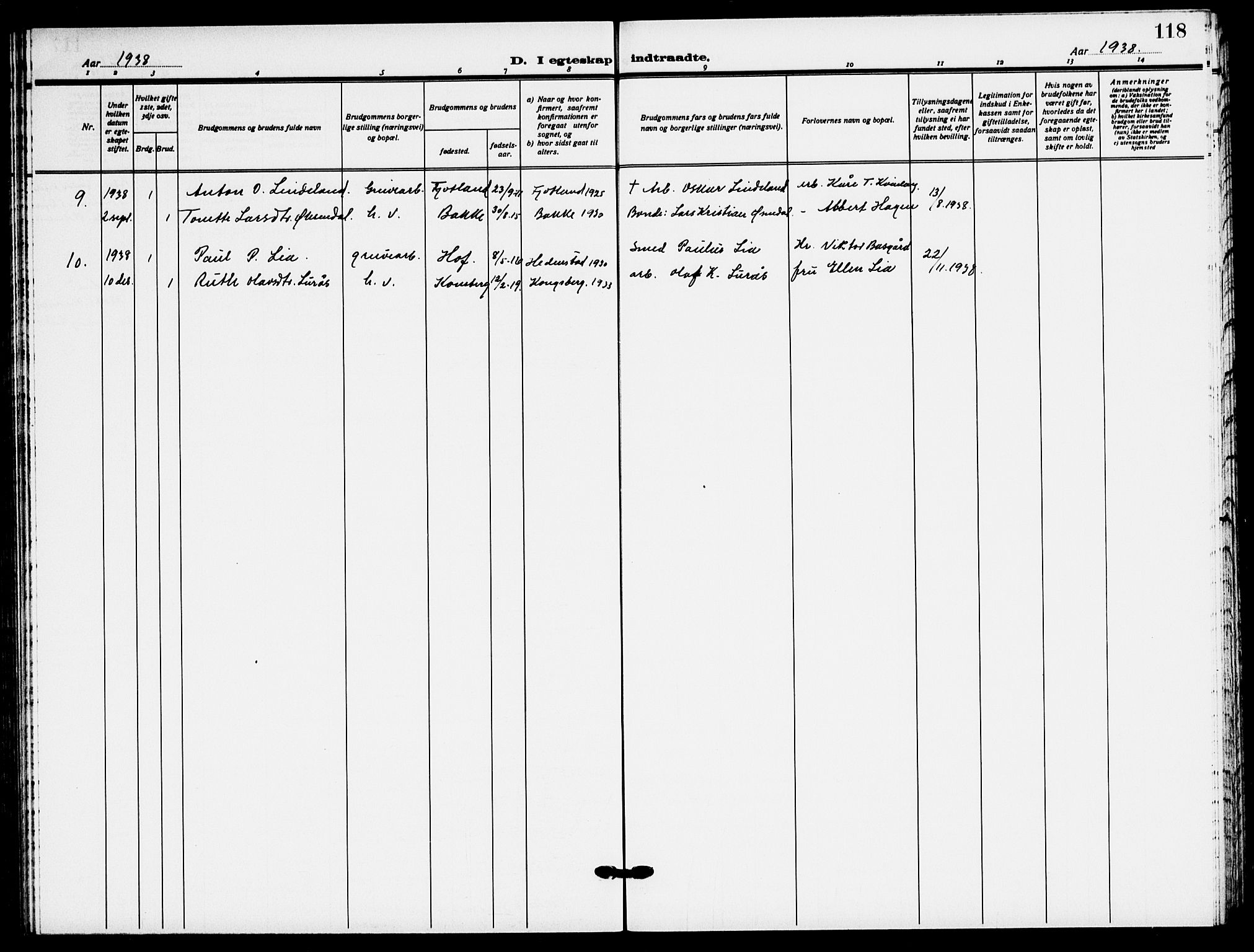 Fjotland sokneprestkontor, SAK/1111-0010/F/Fb/L0004: Klokkerbok nr. B 4, 1925-1941, s. 118