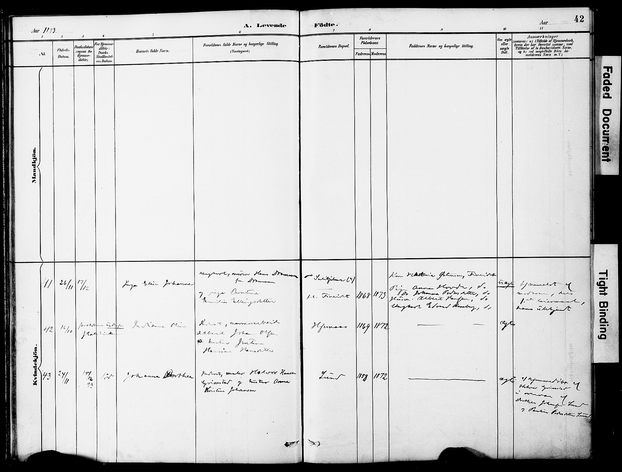 Ministerialprotokoller, klokkerbøker og fødselsregistre - Nordland, AV/SAT-A-1459/849/L0690: Ministerialbok nr. 849A02, 1890-1897, s. 42