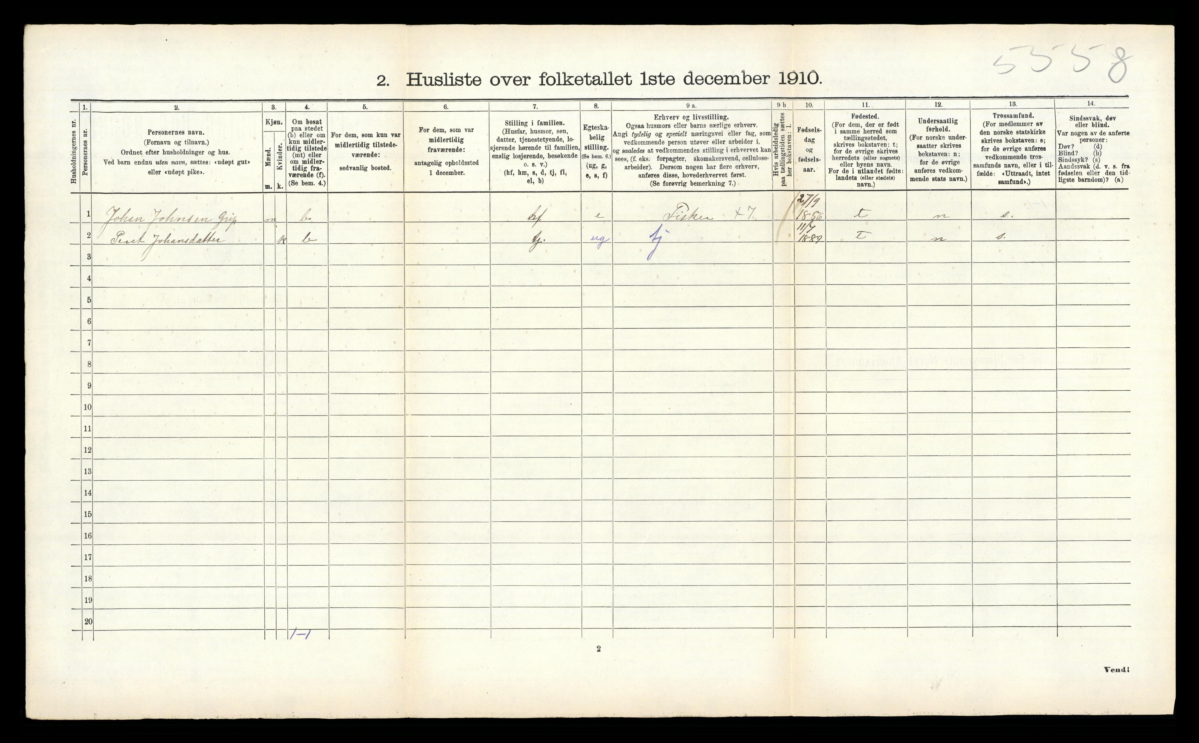 RA, Folketelling 1910 for 1555 Grip herred, 1910, s. 24