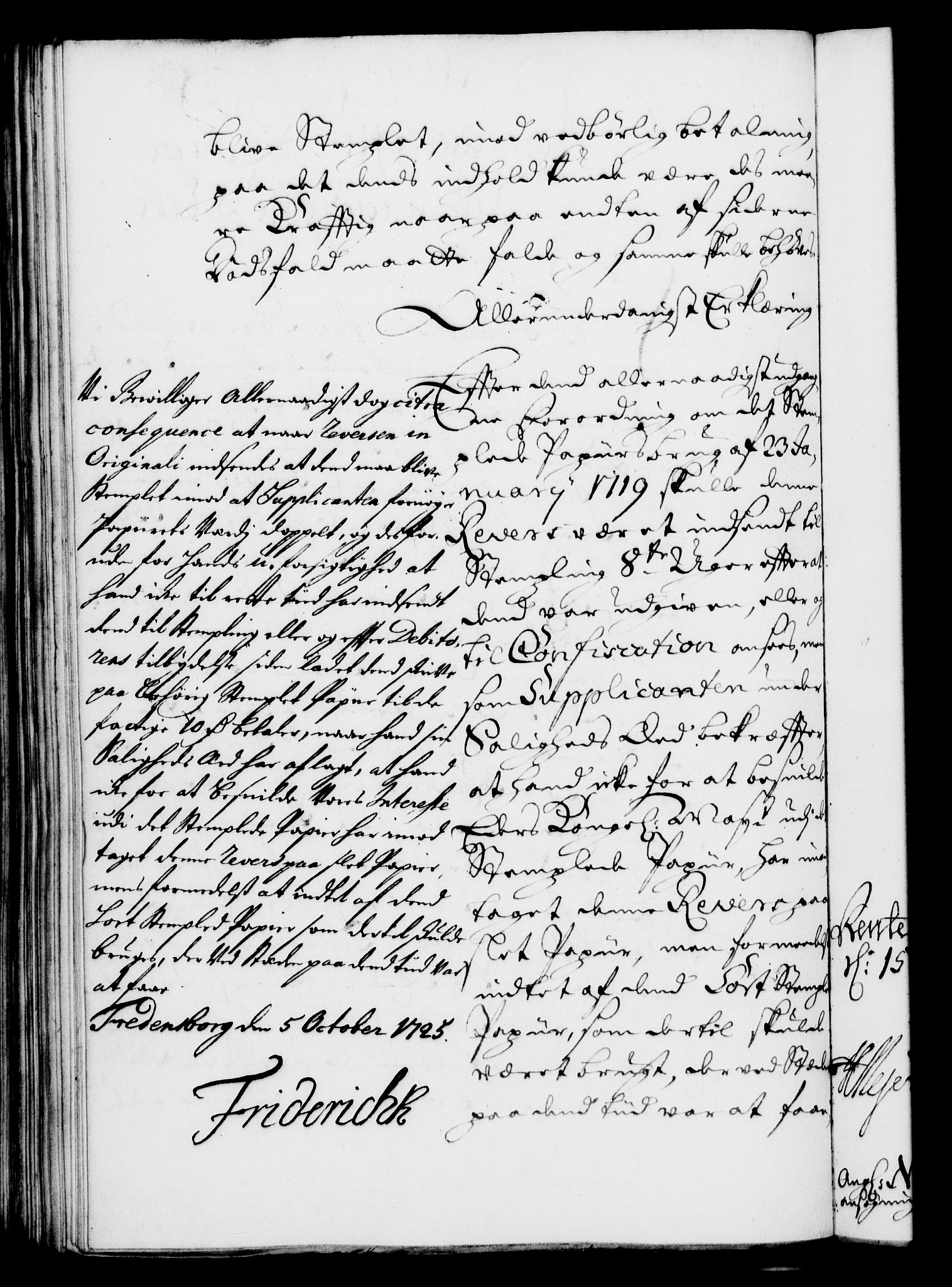 Rentekammeret, Kammerkanselliet, RA/EA-3111/G/Gf/Gfa/L0008: Norsk relasjons- og resolusjonsprotokoll (merket RK 52.8), 1725, s. 775