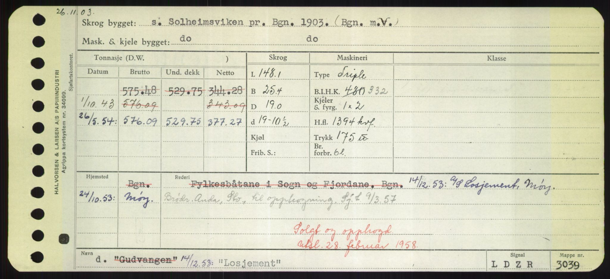 Sjøfartsdirektoratet med forløpere, Skipsmålingen, RA/S-1627/H/Hd/L0023: Fartøy, Lia-Løv, s. 357