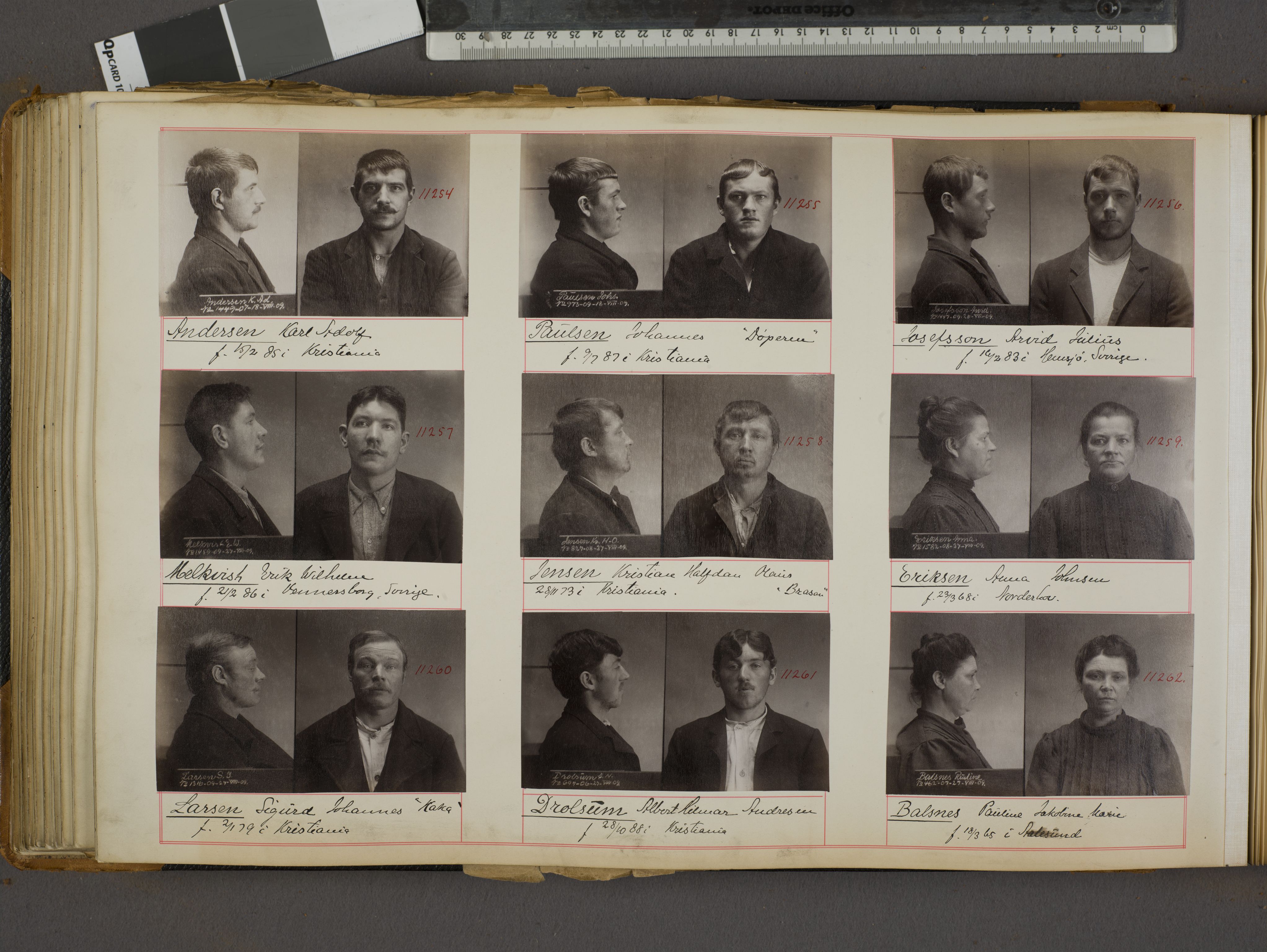 Oslo politikammer, Kriminalavdelingen, AV/SAO-A-11137/U/Ua/L0012: Forbryteralbum, 1908-1910, s. 36