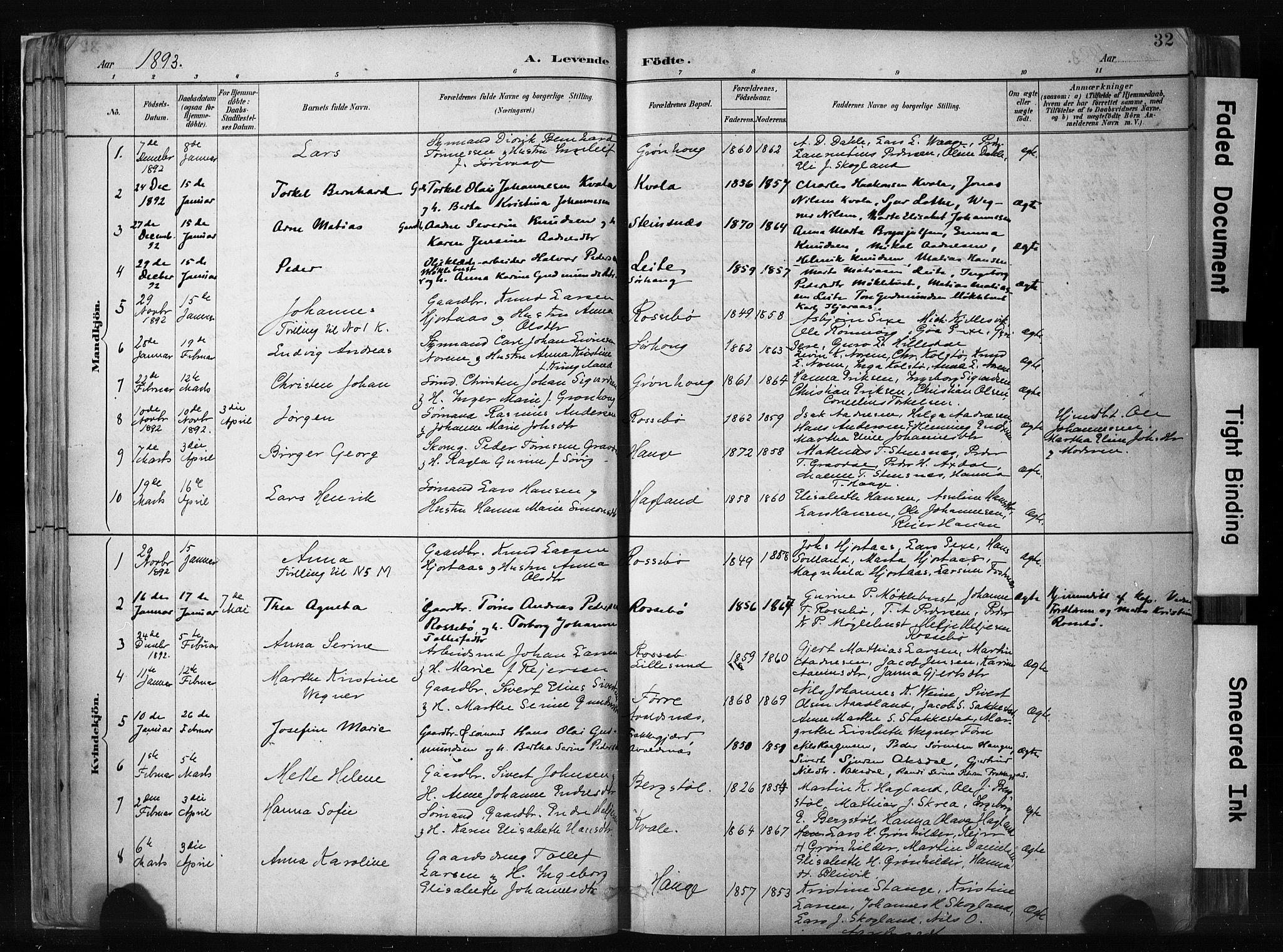 Haugesund sokneprestkontor, AV/SAST-A -101863/H/Ha/Haa/L0004: Ministerialbok nr. A 4, 1886-1908, s. 32
