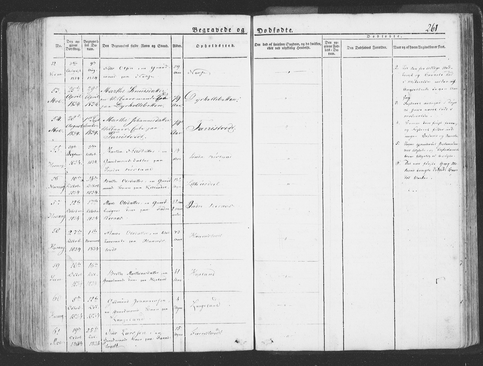 Hosanger sokneprestembete, AV/SAB-A-75801/H/Haa: Ministerialbok nr. A 6, 1824-1835, s. 261