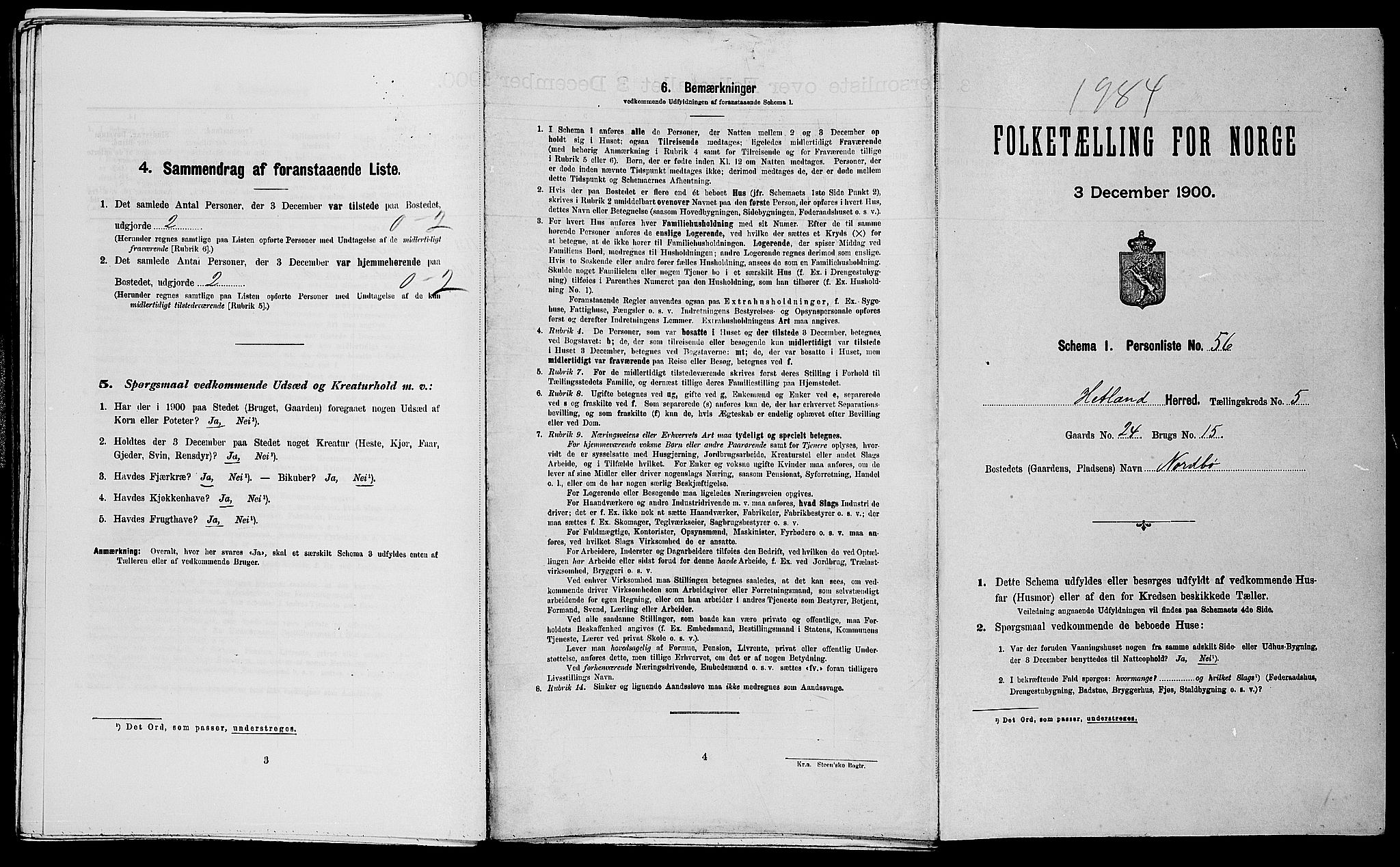 SAST, Folketelling 1900 for 1126 Hetland herred, 1900, s. 721