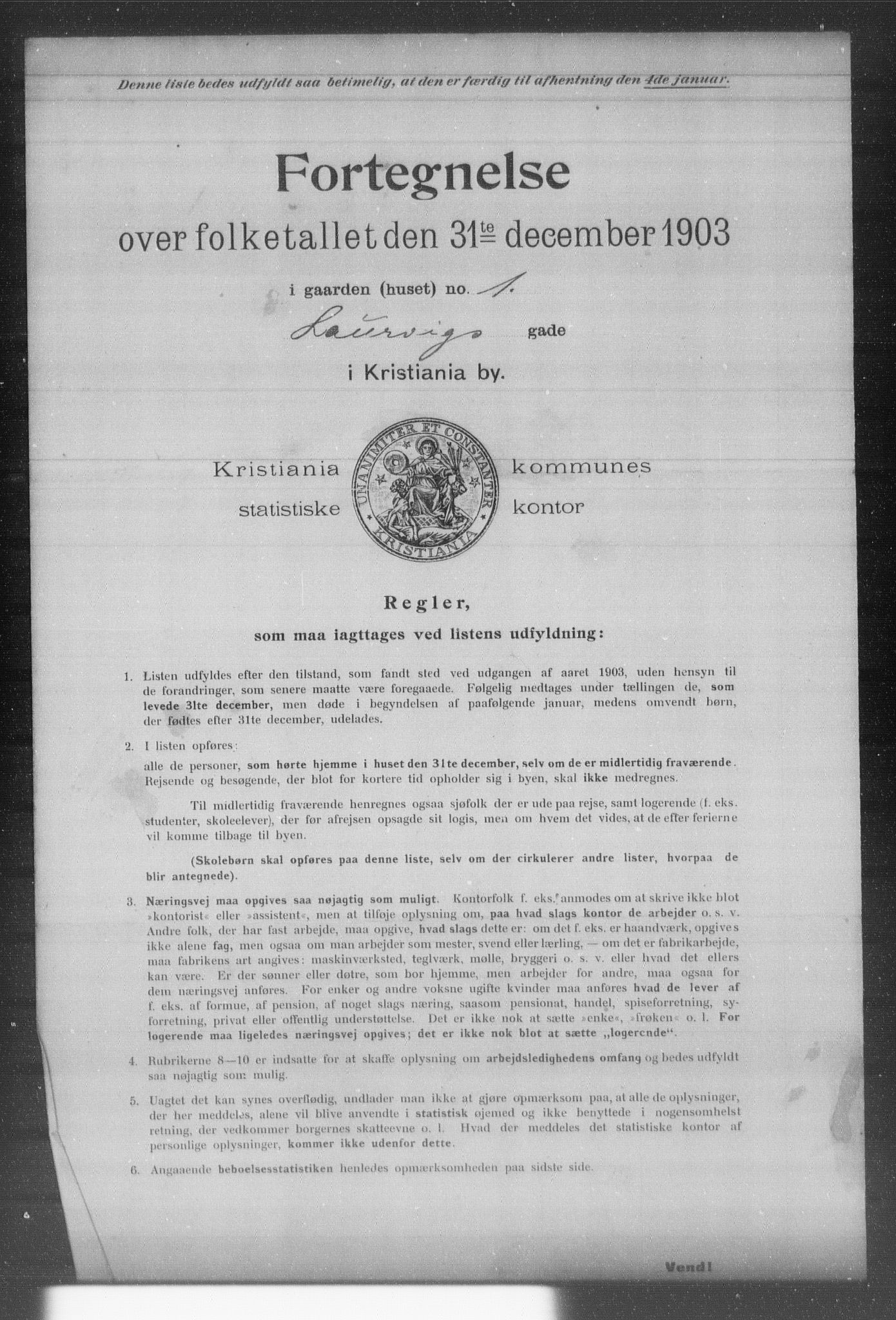 OBA, Kommunal folketelling 31.12.1903 for Kristiania kjøpstad, 1903, s. 11250