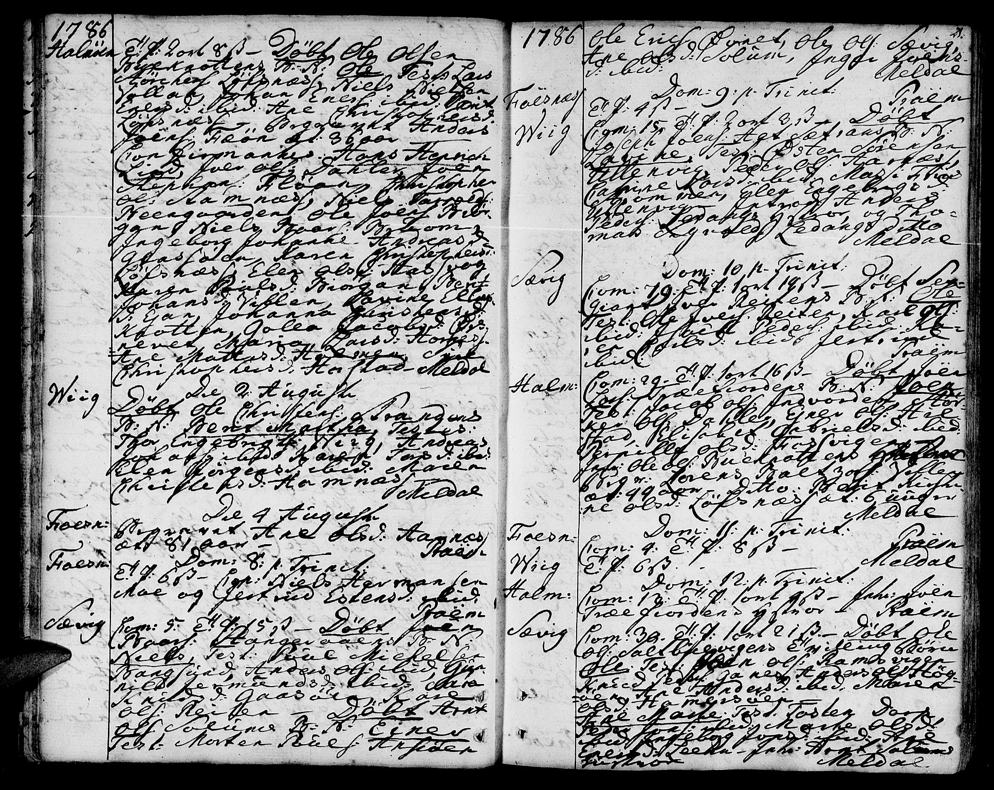 Ministerialprotokoller, klokkerbøker og fødselsregistre - Nord-Trøndelag, SAT/A-1458/773/L0608: Ministerialbok nr. 773A02, 1784-1816, s. 21