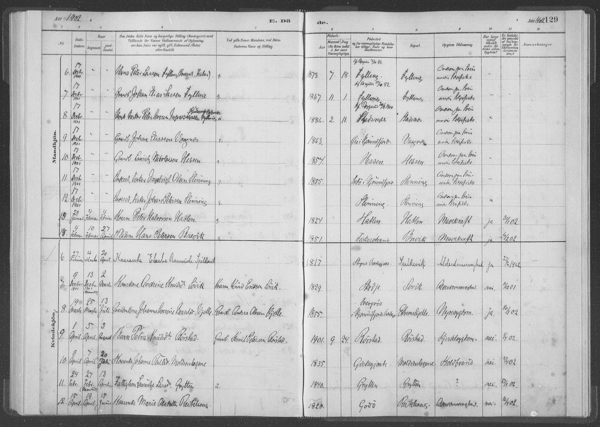 Ministerialprotokoller, klokkerbøker og fødselsregistre - Møre og Romsdal, AV/SAT-A-1454/528/L0403: Ministerialbok nr. 528A13I, 1880-1947, s. 129