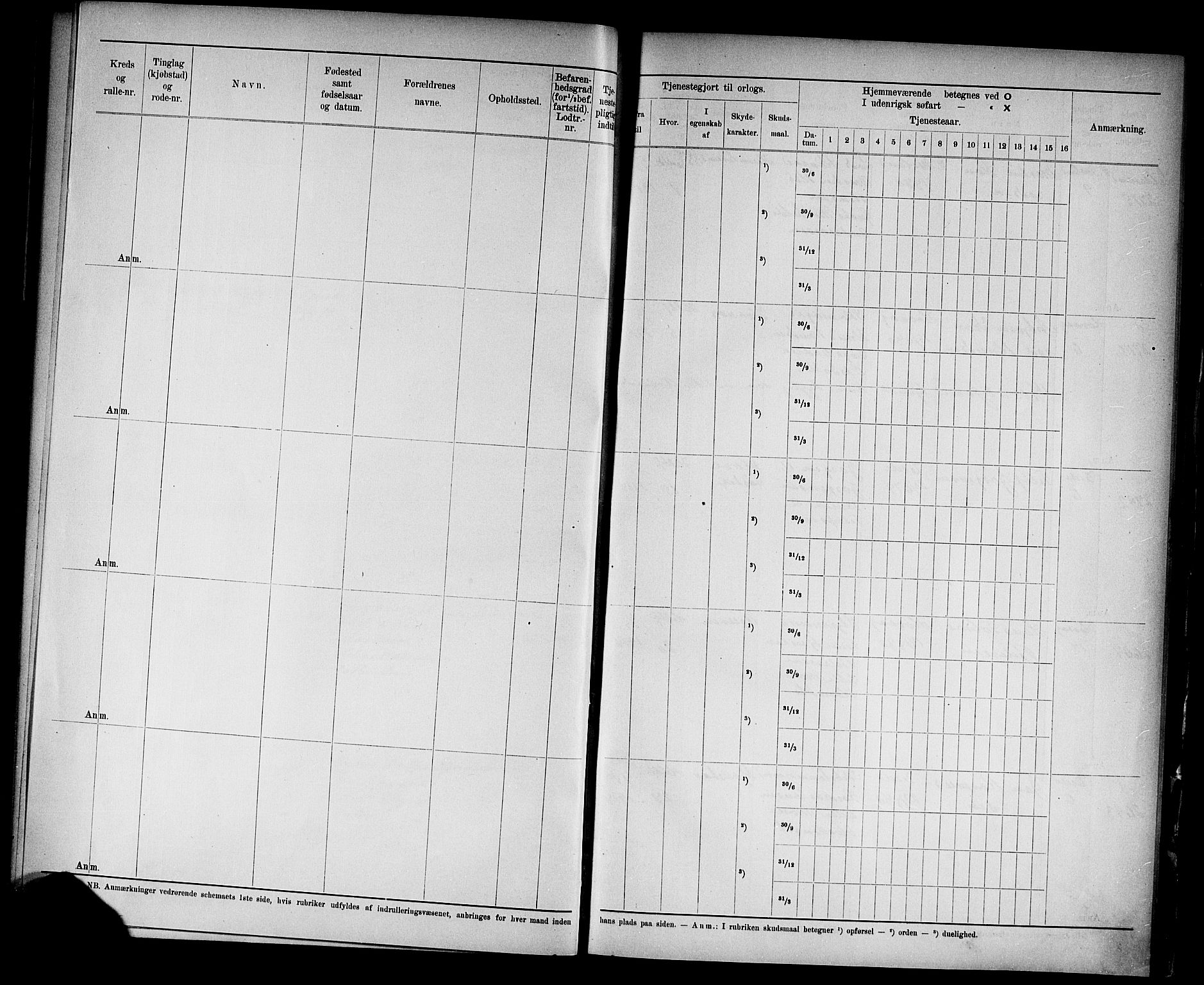 Kristiansand mønstringskrets, SAK/2031-0015/F/Fd/L0004: Rulle sjøvernepliktige, C-4, 1902, s. 33