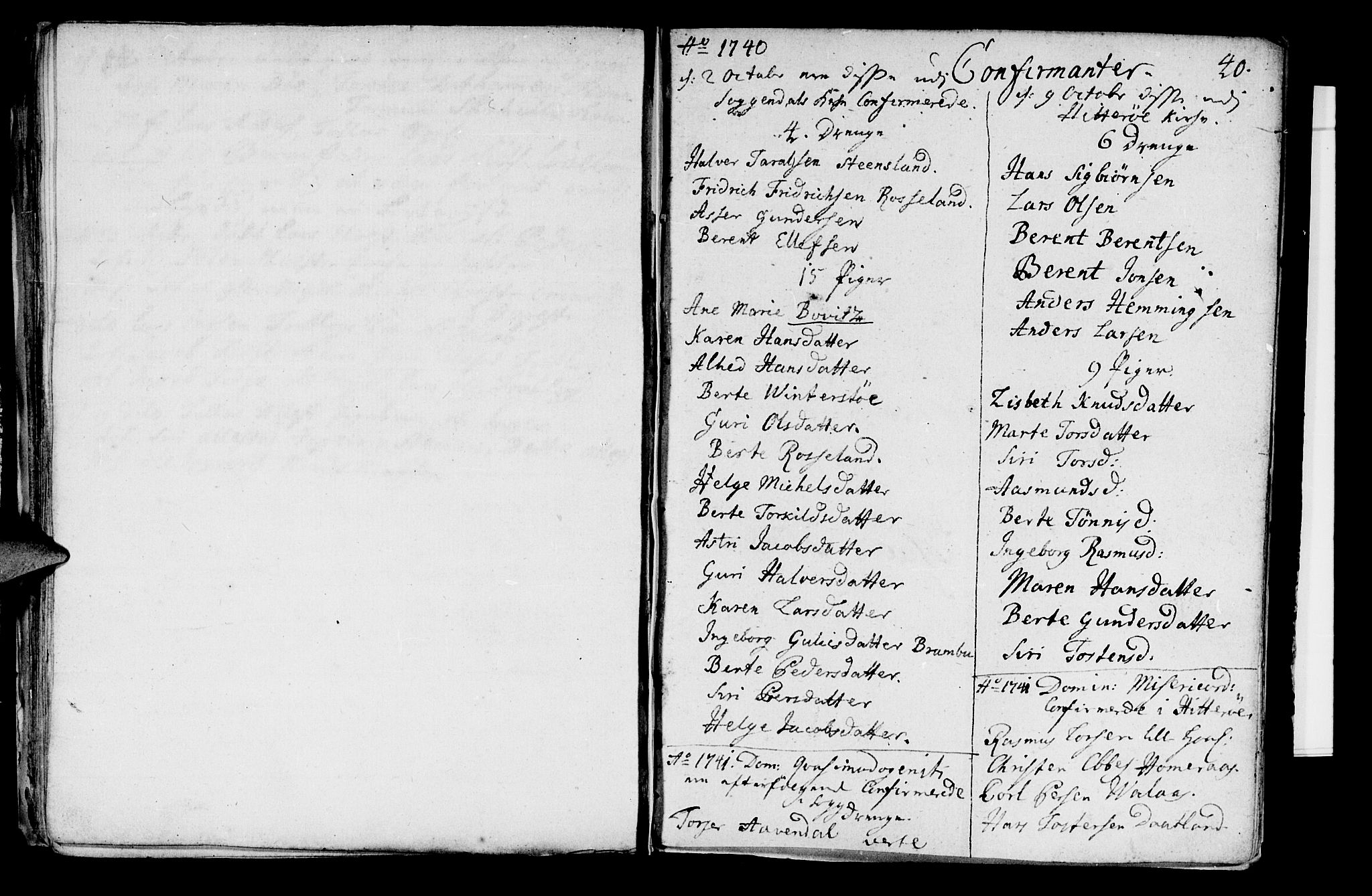 Sokndal sokneprestkontor, AV/SAST-A-101808: Ministerialbok nr. A 2, 1740-1743, s. 40