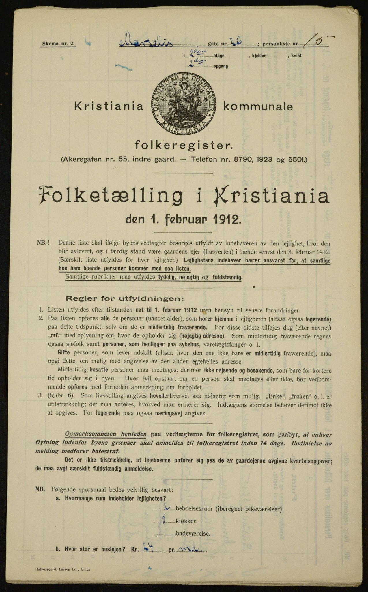 OBA, Kommunal folketelling 1.2.1912 for Kristiania, 1912, s. 64859