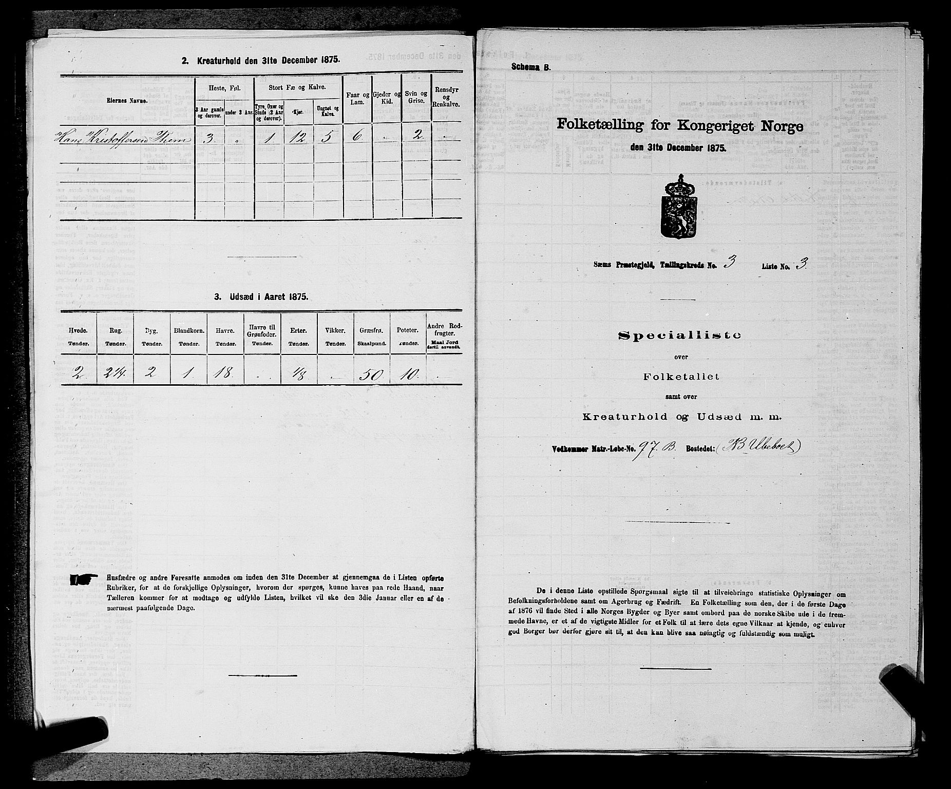 SAKO, Folketelling 1875 for 0721P Sem prestegjeld, 1875, s. 371