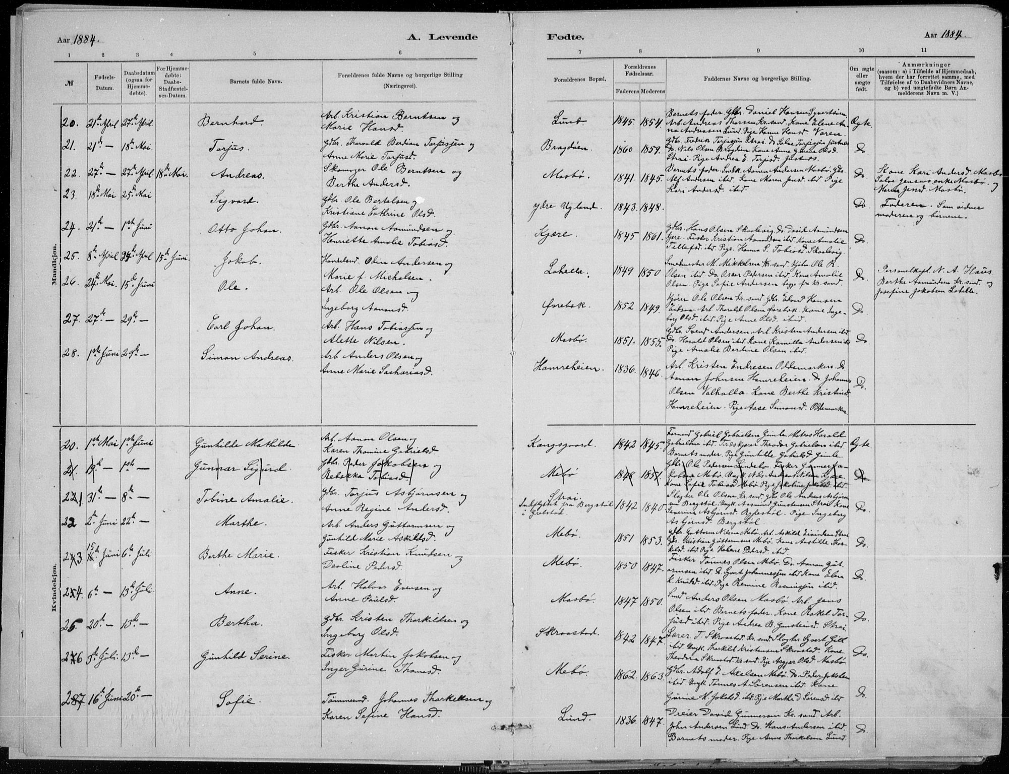 Oddernes sokneprestkontor, AV/SAK-1111-0033/F/Fa/Faa/L0009: Ministerialbok nr. A 9, 1884-1896, s. 4