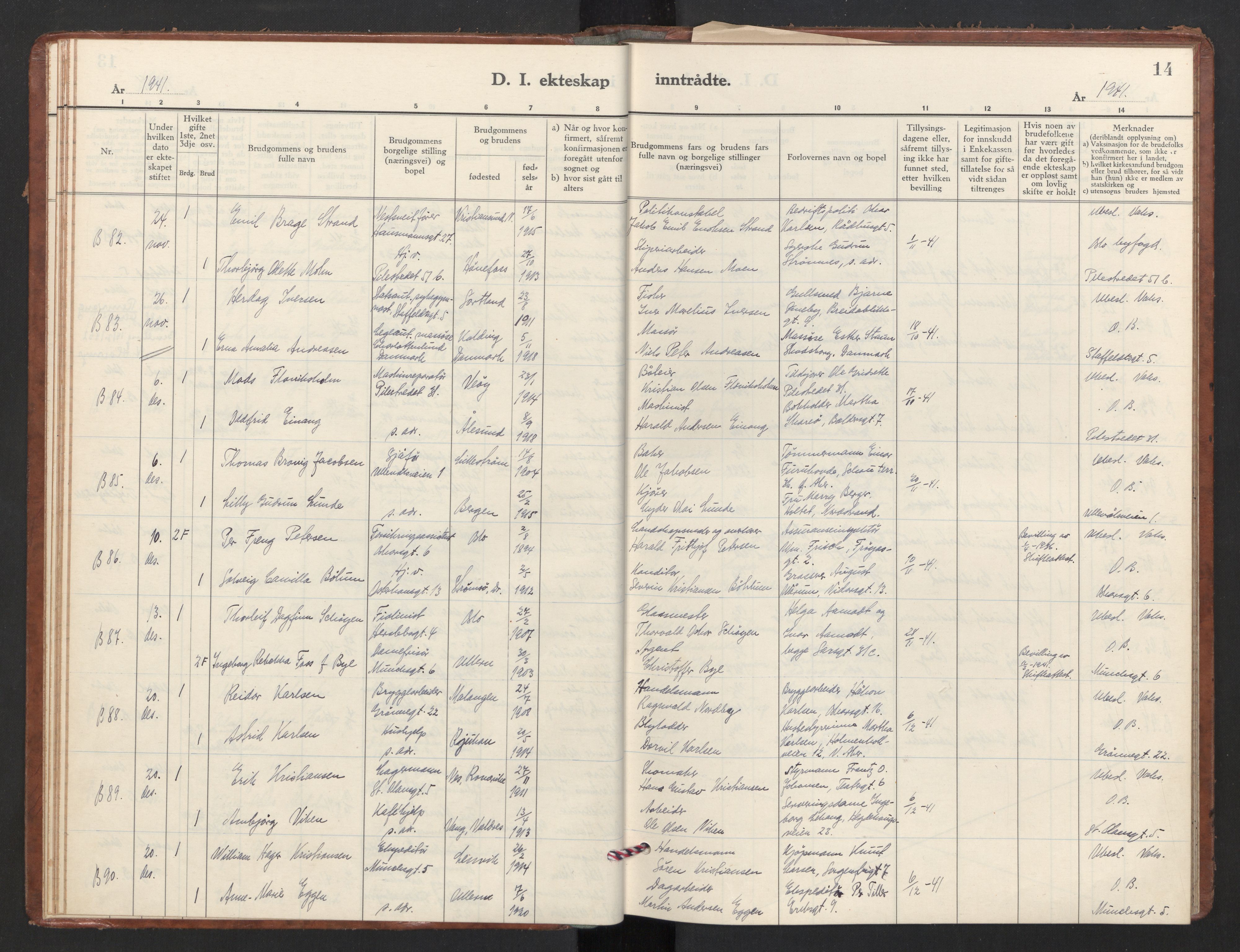 Trefoldighet prestekontor Kirkebøker, SAO/A-10882/F/Fg/L0003: Ministerialbok nr. VII 3, 1940-1948, s. 14