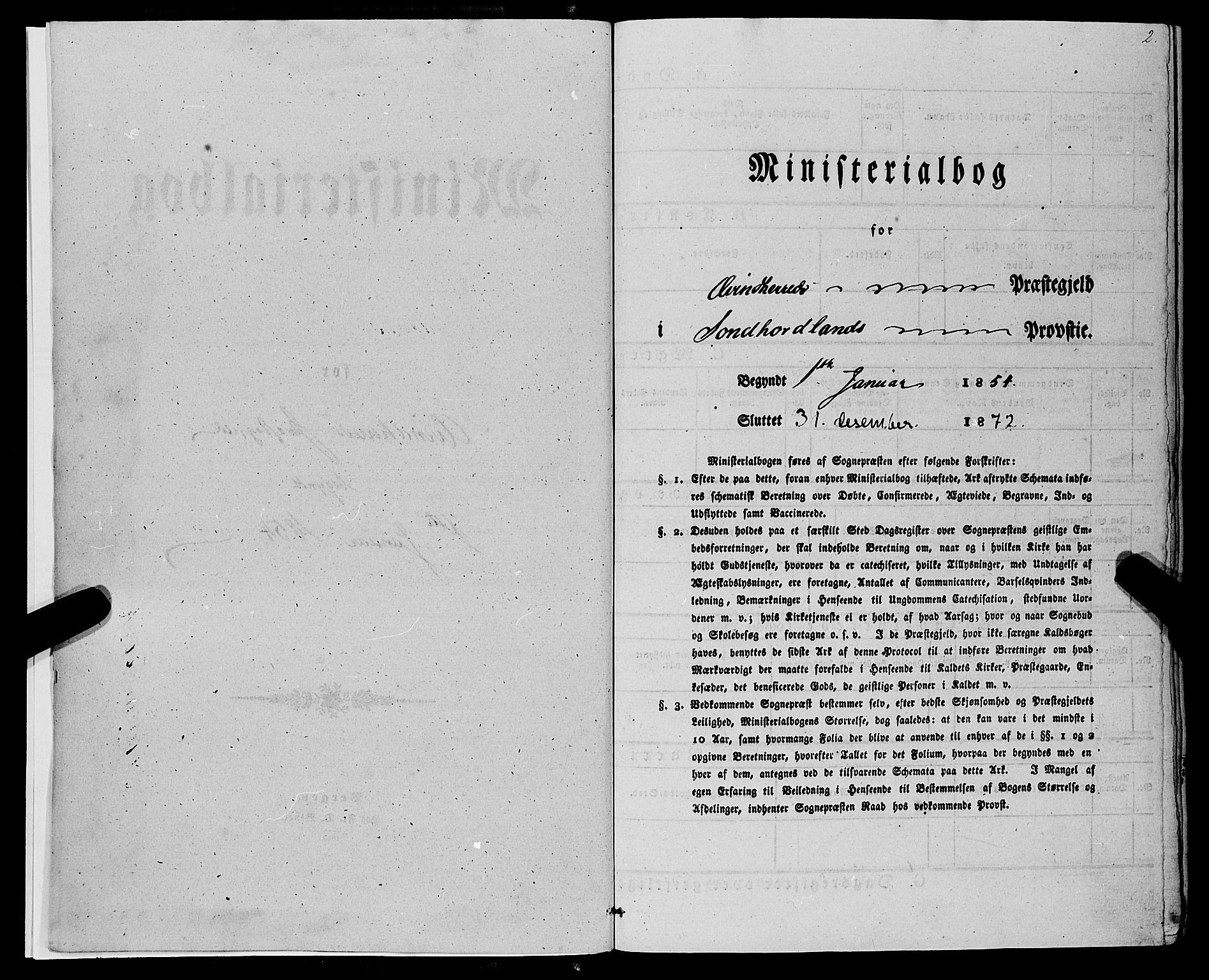 Kvinnherad sokneprestembete, SAB/A-76401/H/Haa: Ministerialbok nr. A 8, 1854-1872, s. 2