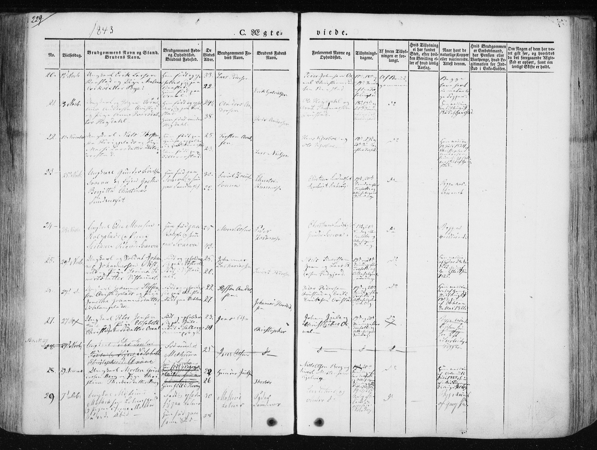 Ministerialprotokoller, klokkerbøker og fødselsregistre - Nord-Trøndelag, SAT/A-1458/730/L0280: Ministerialbok nr. 730A07 /1, 1840-1854, s. 229