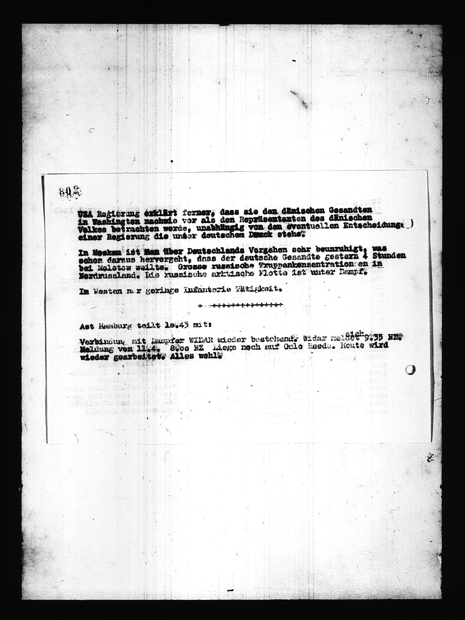 Documents Section, AV/RA-RAFA-2200/V/L0085: Amerikansk mikrofilm "Captured German Documents".
Box No. 724.  FKA jnr. 615/1954., 1940-1941, s. 55
