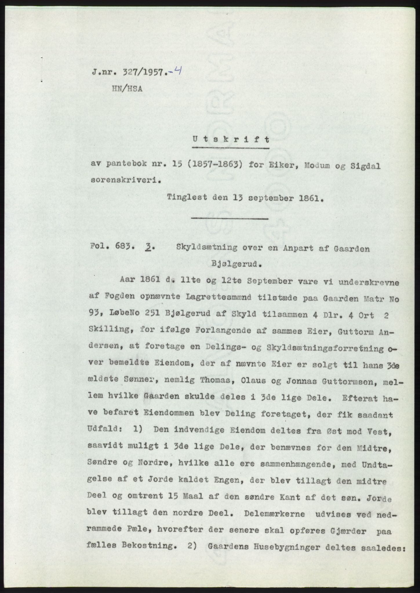 Statsarkivet i Kongsberg, SAKO/A-0001, 1956-1957, s. 407