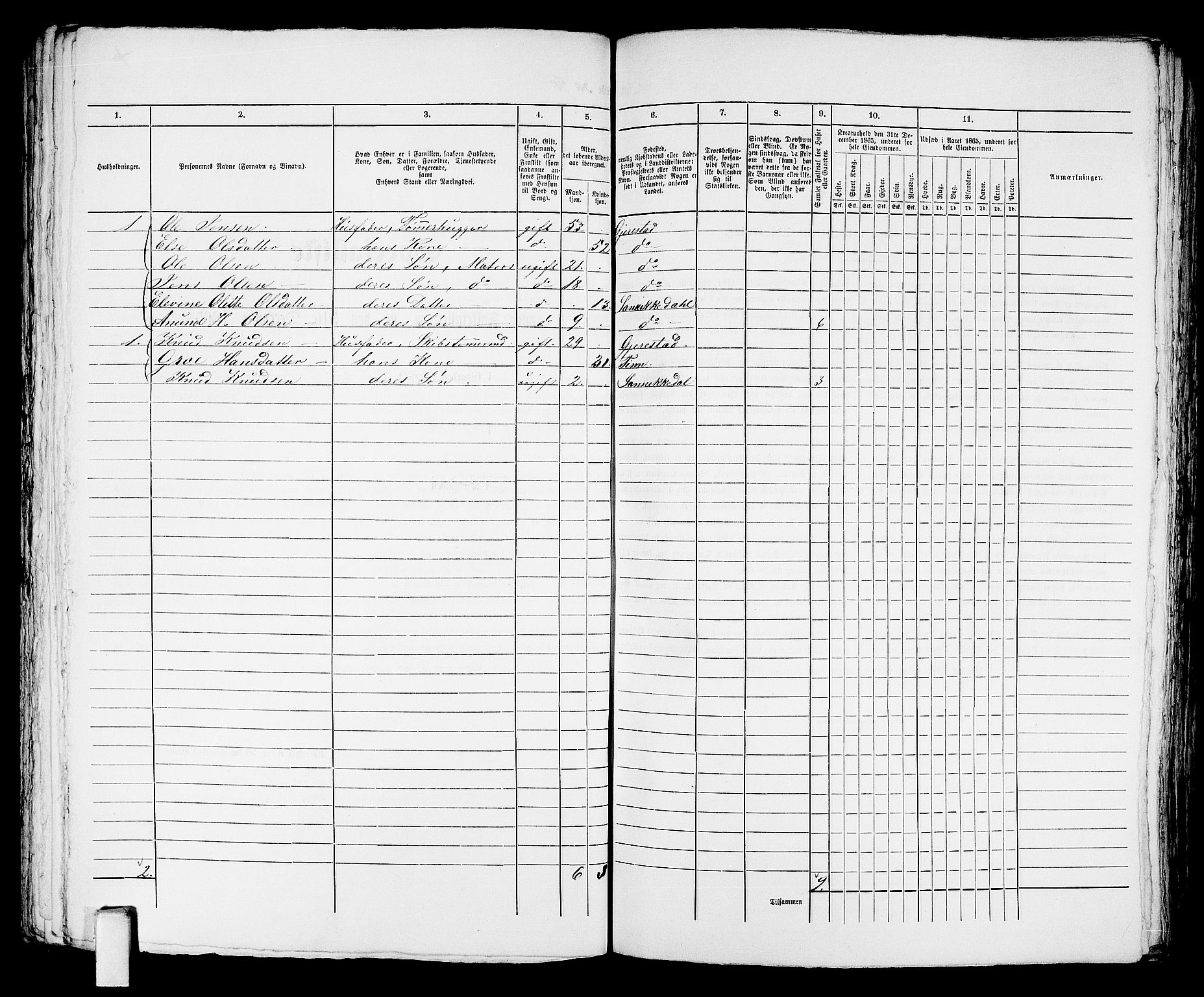 RA, Folketelling 1865 for 0801B Kragerø prestegjeld, Kragerø kjøpstad, 1865, s. 190