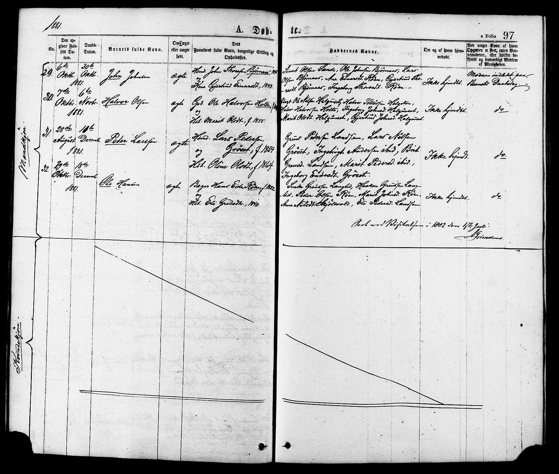 Ministerialprotokoller, klokkerbøker og fødselsregistre - Møre og Romsdal, AV/SAT-A-1454/598/L1068: Ministerialbok nr. 598A02, 1872-1881, s. 97