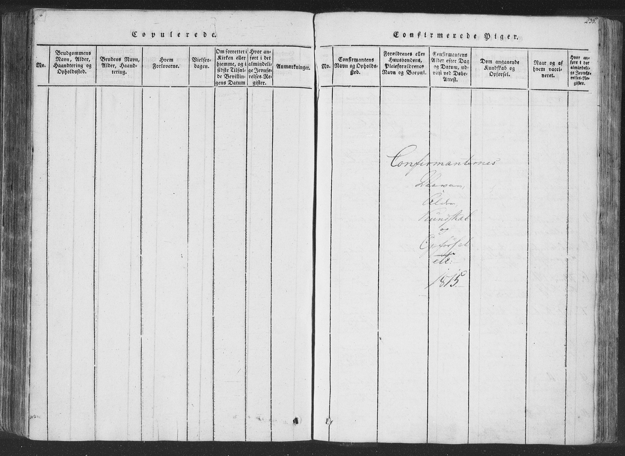 Rollag kirkebøker, AV/SAKO-A-240/F/Fa/L0006: Ministerialbok nr. I 6, 1814-1828, s. 235