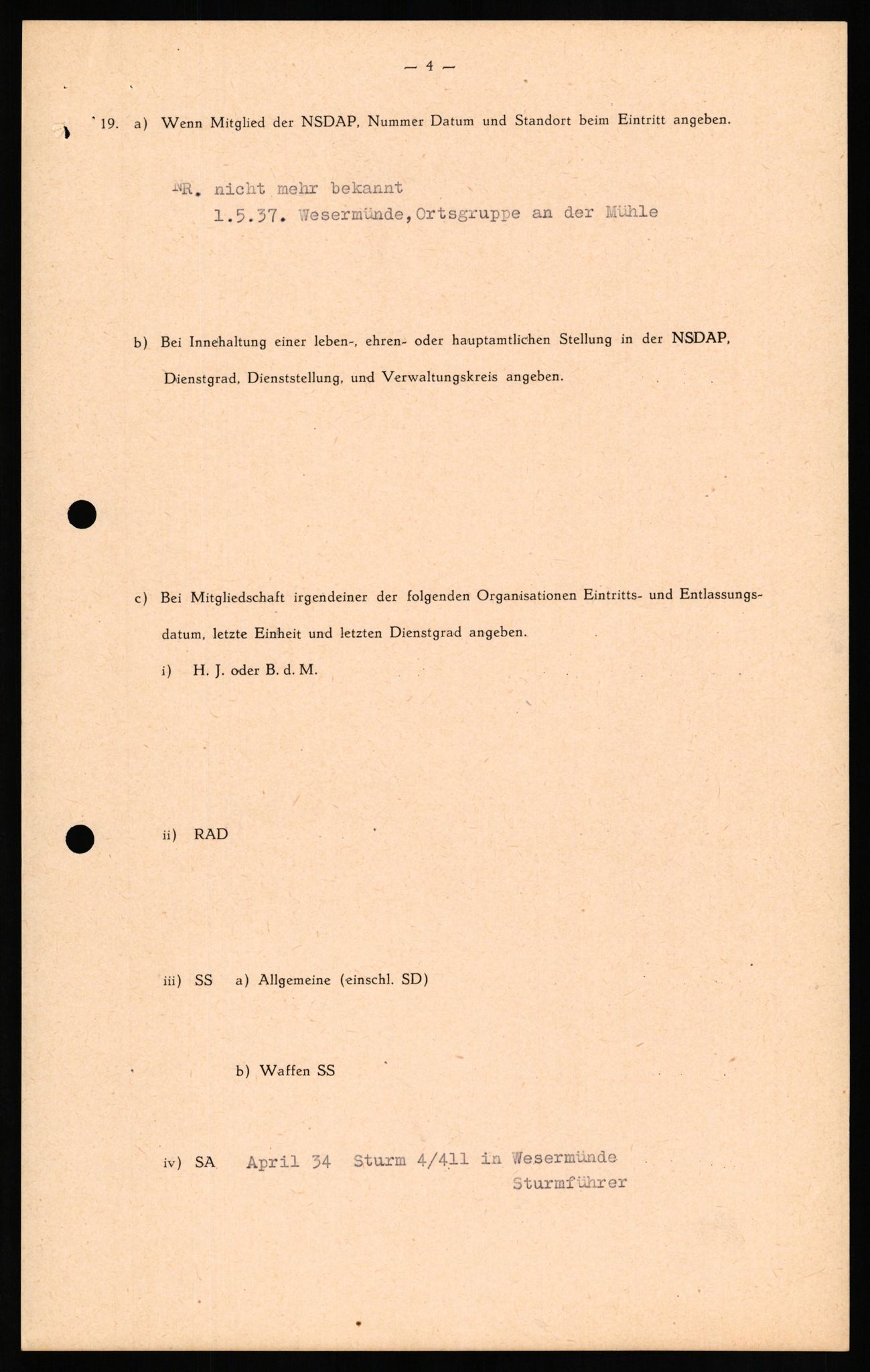 Forsvaret, Forsvarets overkommando II, AV/RA-RAFA-3915/D/Db/L0021: CI Questionaires. Tyske okkupasjonsstyrker i Norge. Tyskere., 1945-1946, s. 162