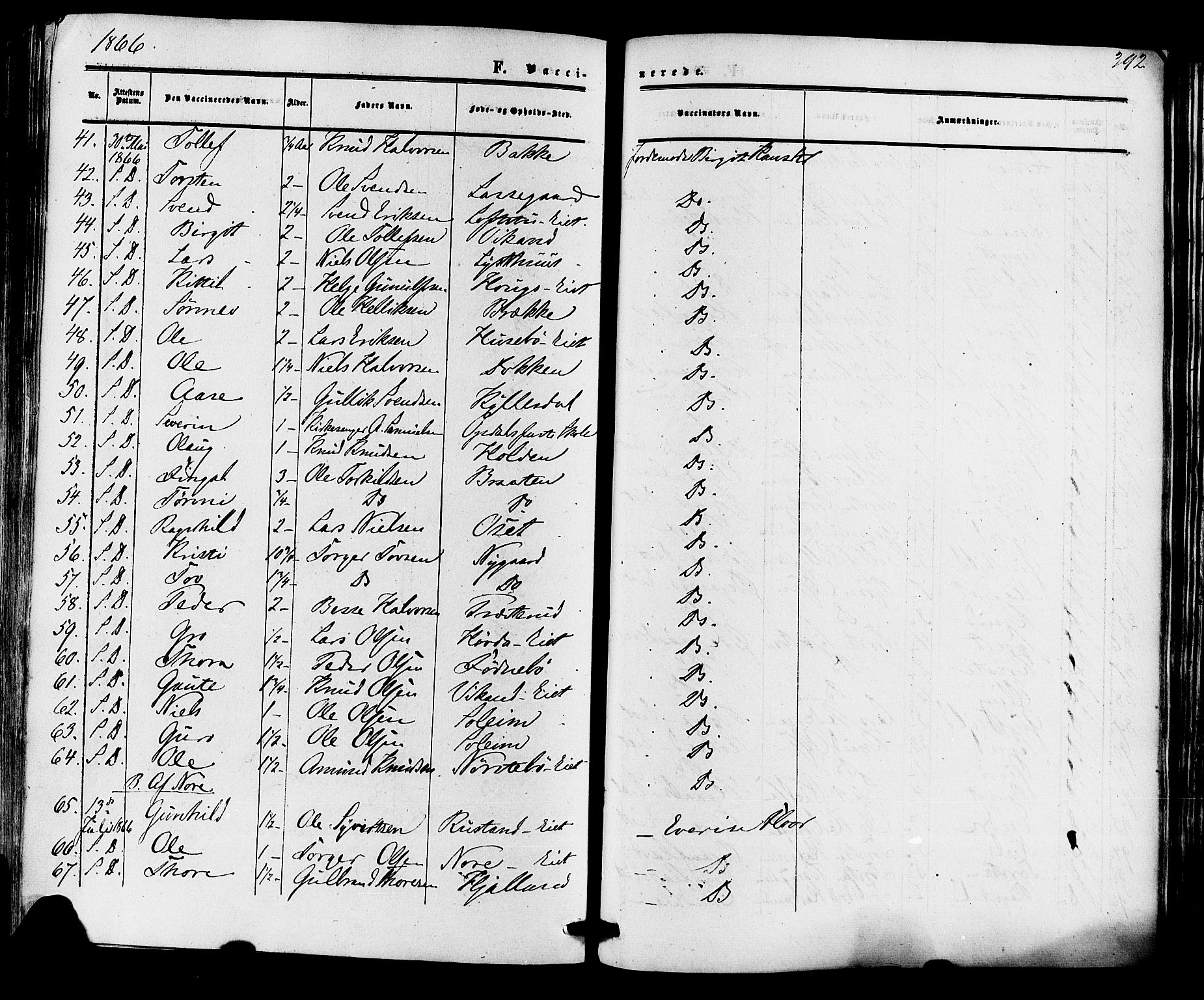 Nore kirkebøker, AV/SAKO-A-238/F/Fa/L0003: Ministerialbok nr. I 3, 1858-1866, s. 392