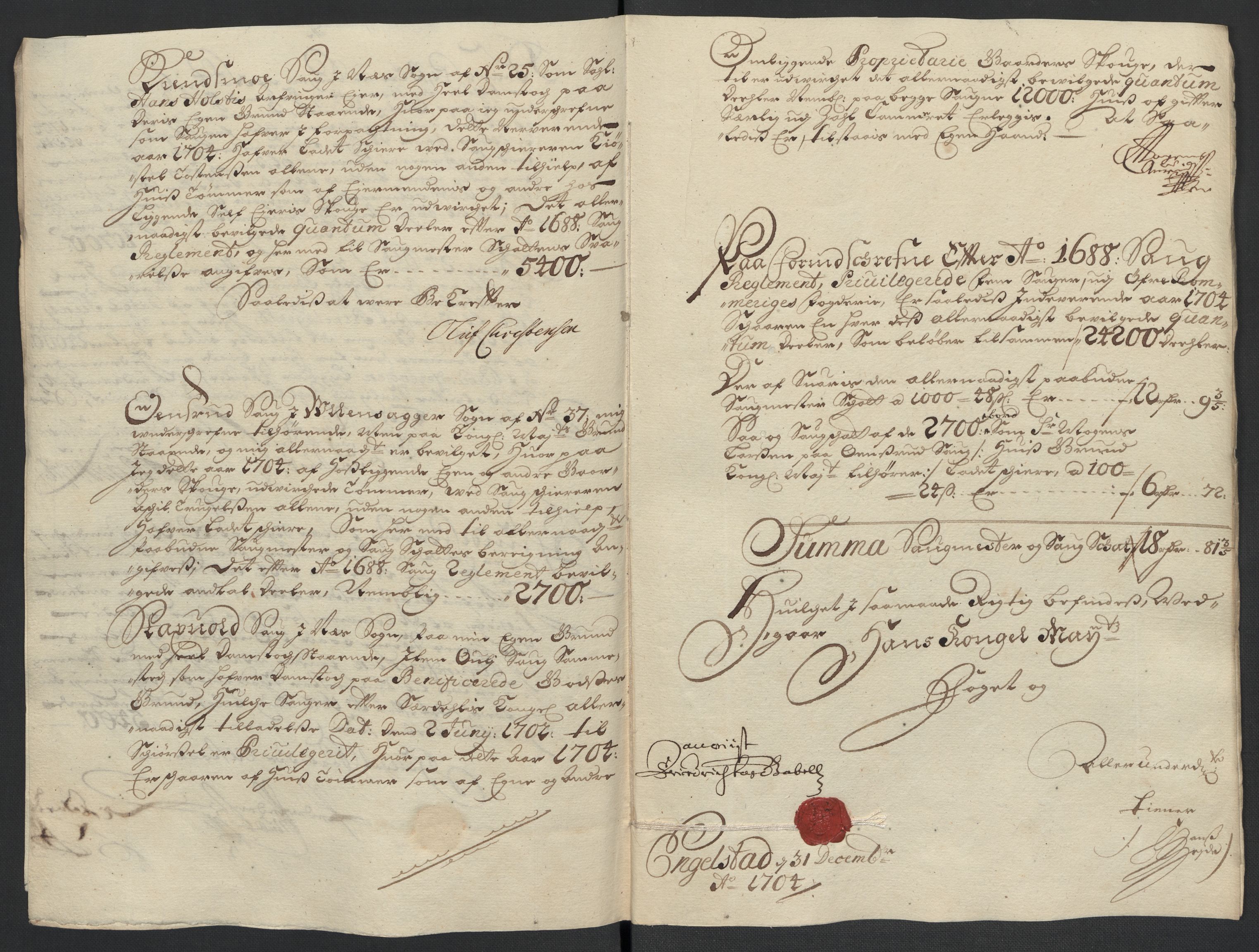 Rentekammeret inntil 1814, Reviderte regnskaper, Fogderegnskap, AV/RA-EA-4092/R12/L0717: Fogderegnskap Øvre Romerike, 1704-1705, s. 206