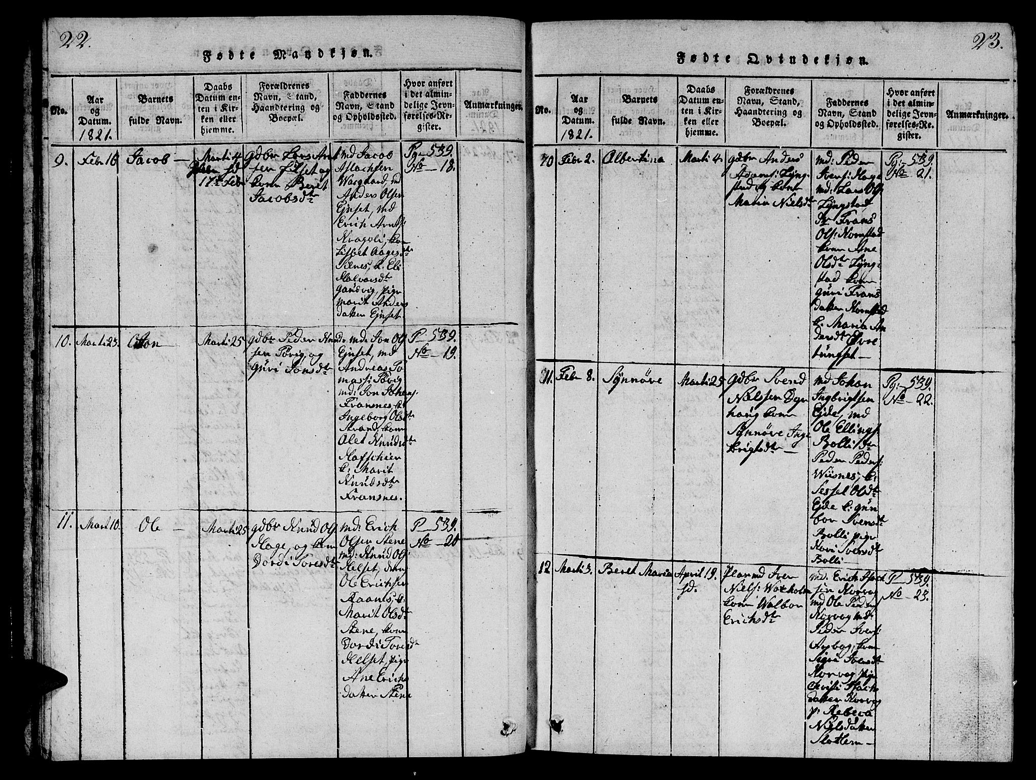 Ministerialprotokoller, klokkerbøker og fødselsregistre - Møre og Romsdal, AV/SAT-A-1454/570/L0831: Ministerialbok nr. 570A05, 1819-1829, s. 22-23