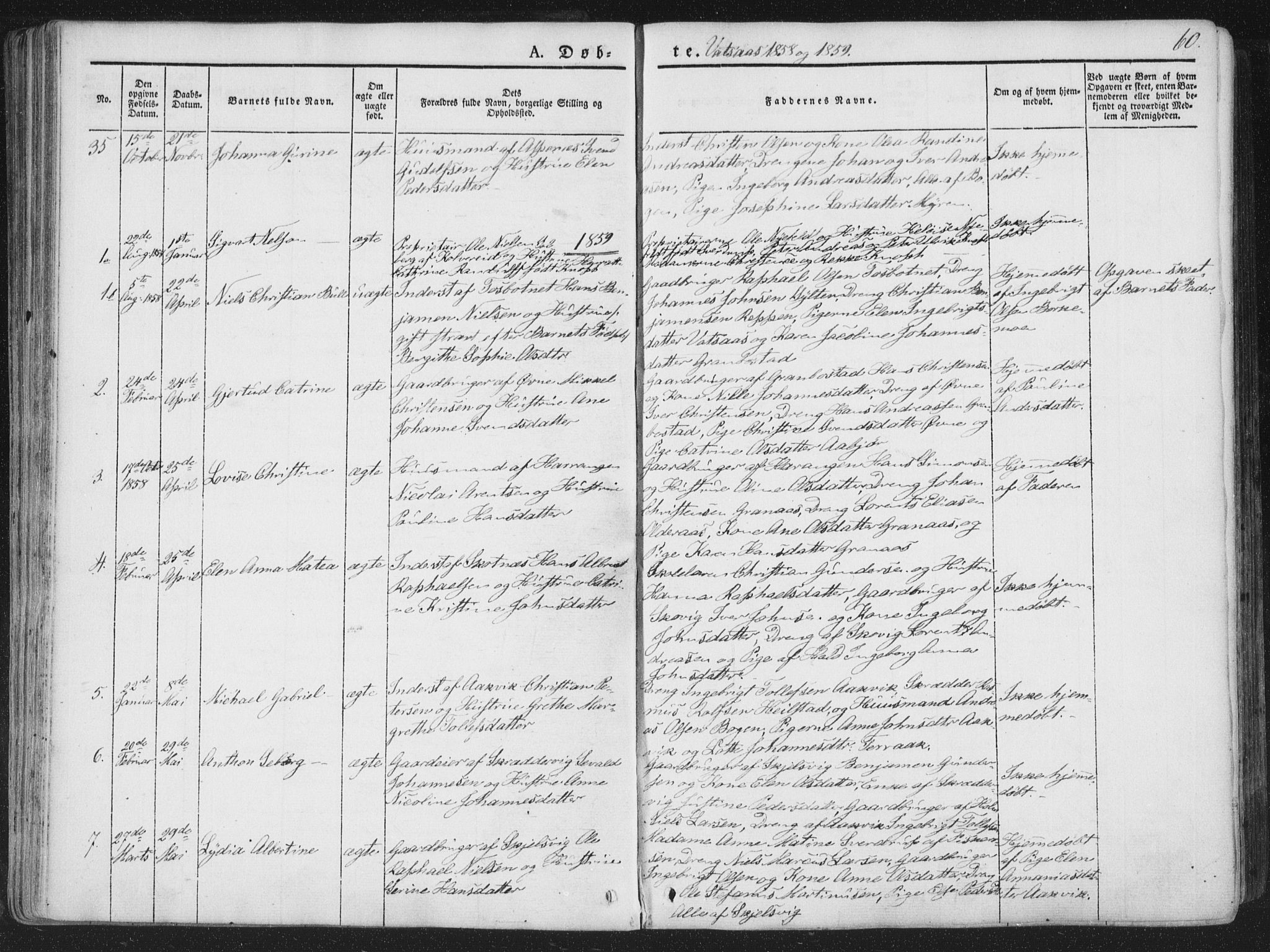 Ministerialprotokoller, klokkerbøker og fødselsregistre - Nordland, SAT/A-1459/810/L0144: Ministerialbok nr. 810A07 /1, 1841-1862, s. 60