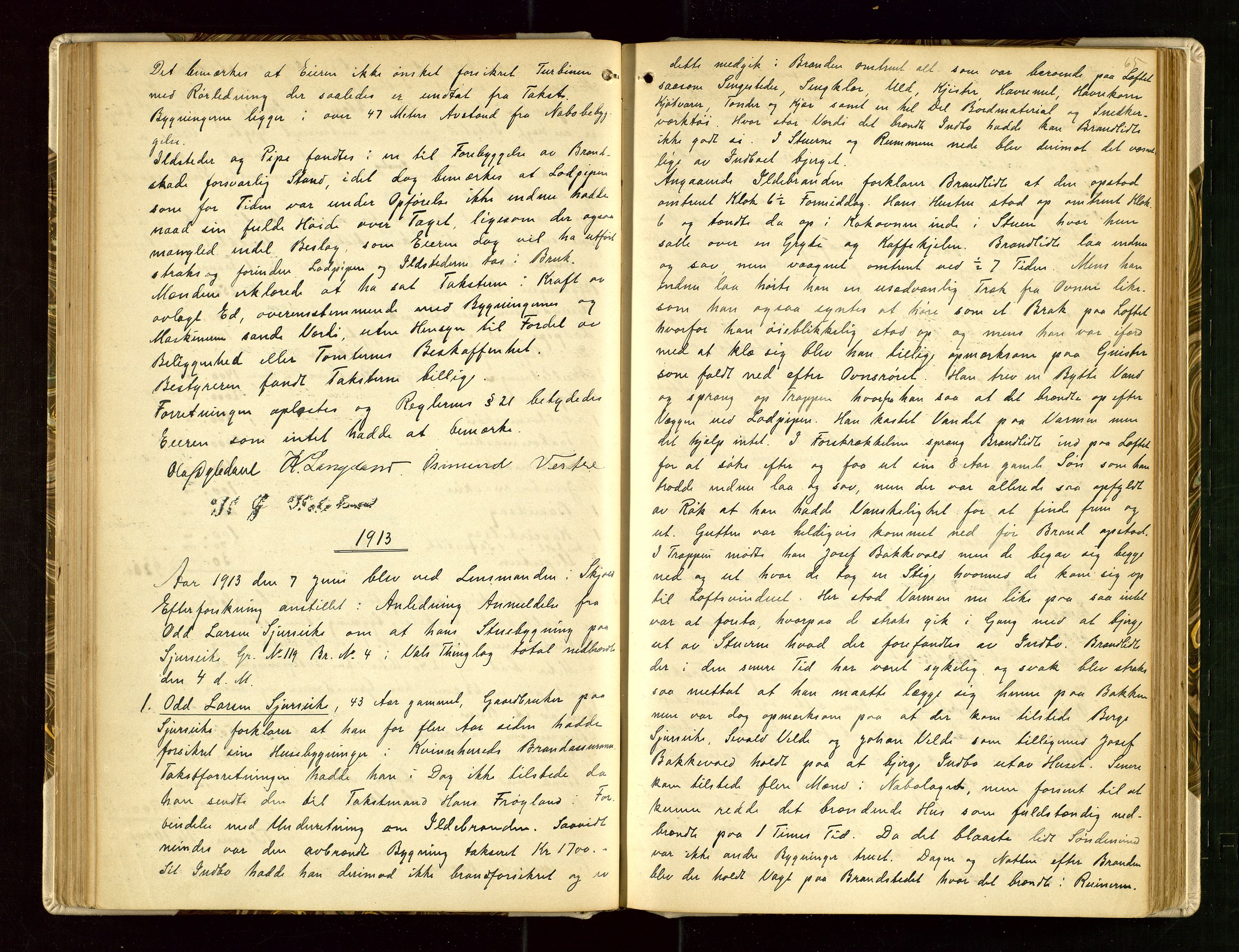 Skjold lensmannskontor, AV/SAST-A-100182/Goa/L0002: "Brandtaksasjons-Protokol for Skjolds Thinglag", 1890-1949, s. 64b-65a