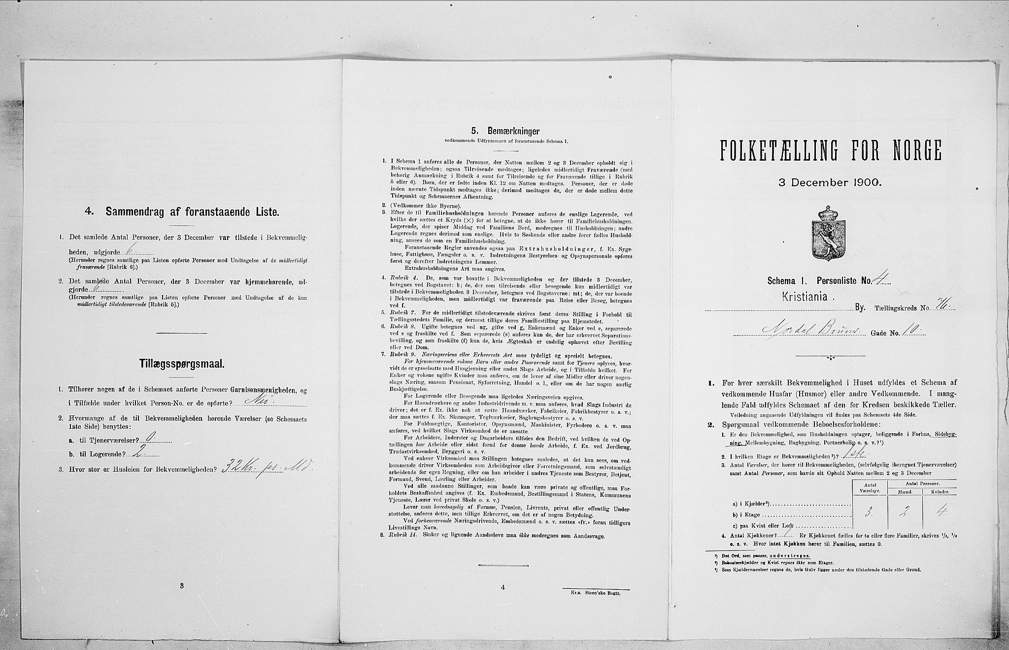 SAO, Folketelling 1900 for 0301 Kristiania kjøpstad, 1900, s. 64704