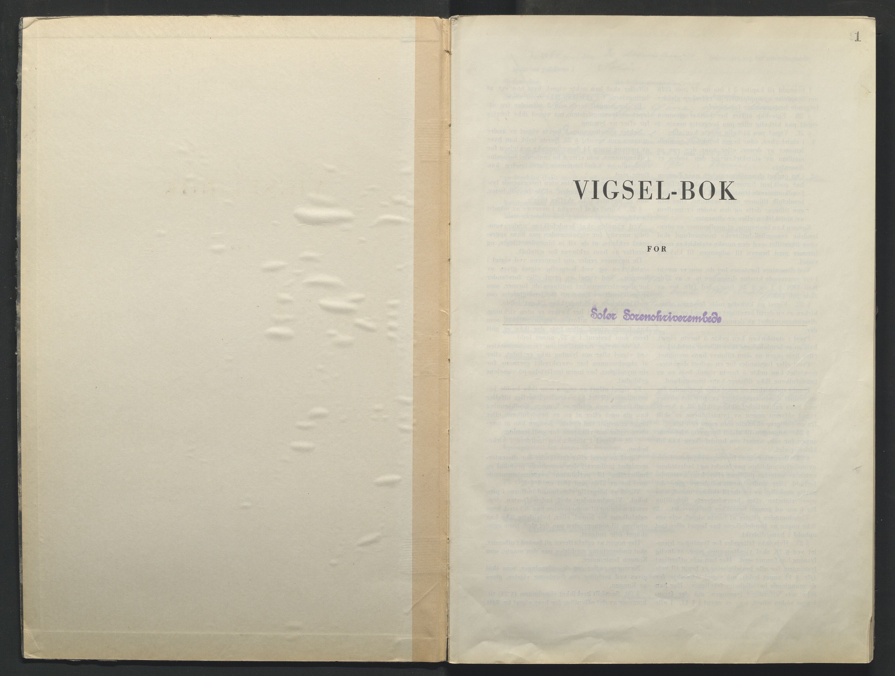Solør tingrett, AV/SAH-TING-008/L/Lb/L0003/0001: Vigselprotokoll / Vigselprotokoll, 1944-1961, s. 1