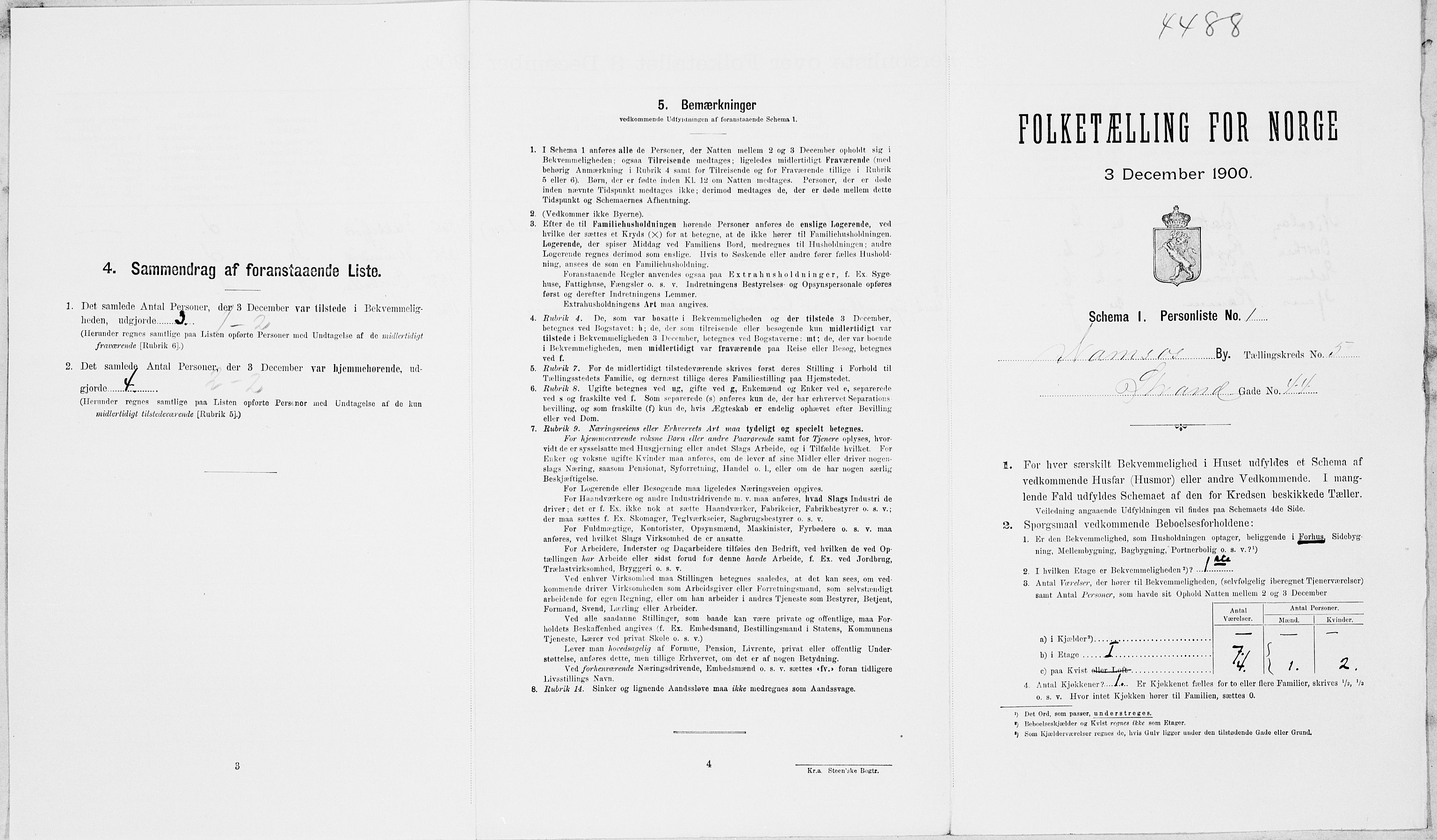 SAT, Folketelling 1900 for 1703 Namsos ladested, 1900, s. 1011