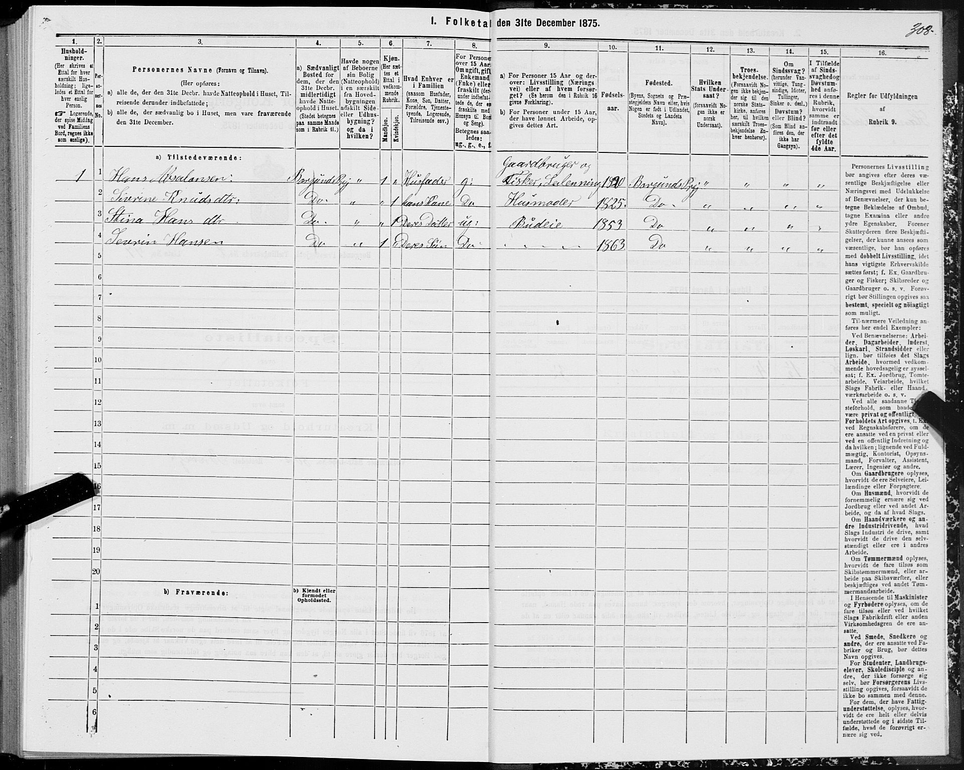 SAT, Folketelling 1875 for 1531P Borgund prestegjeld, 1875, s. 1308