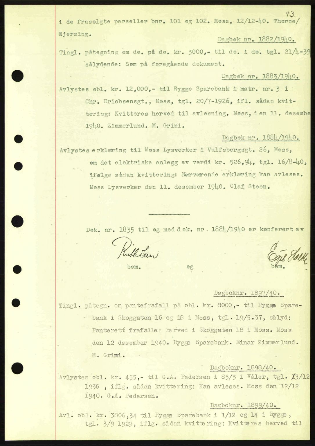 Moss sorenskriveri, SAO/A-10168: Pantebok nr. B10, 1940-1941, Dagboknr: 1882/1940