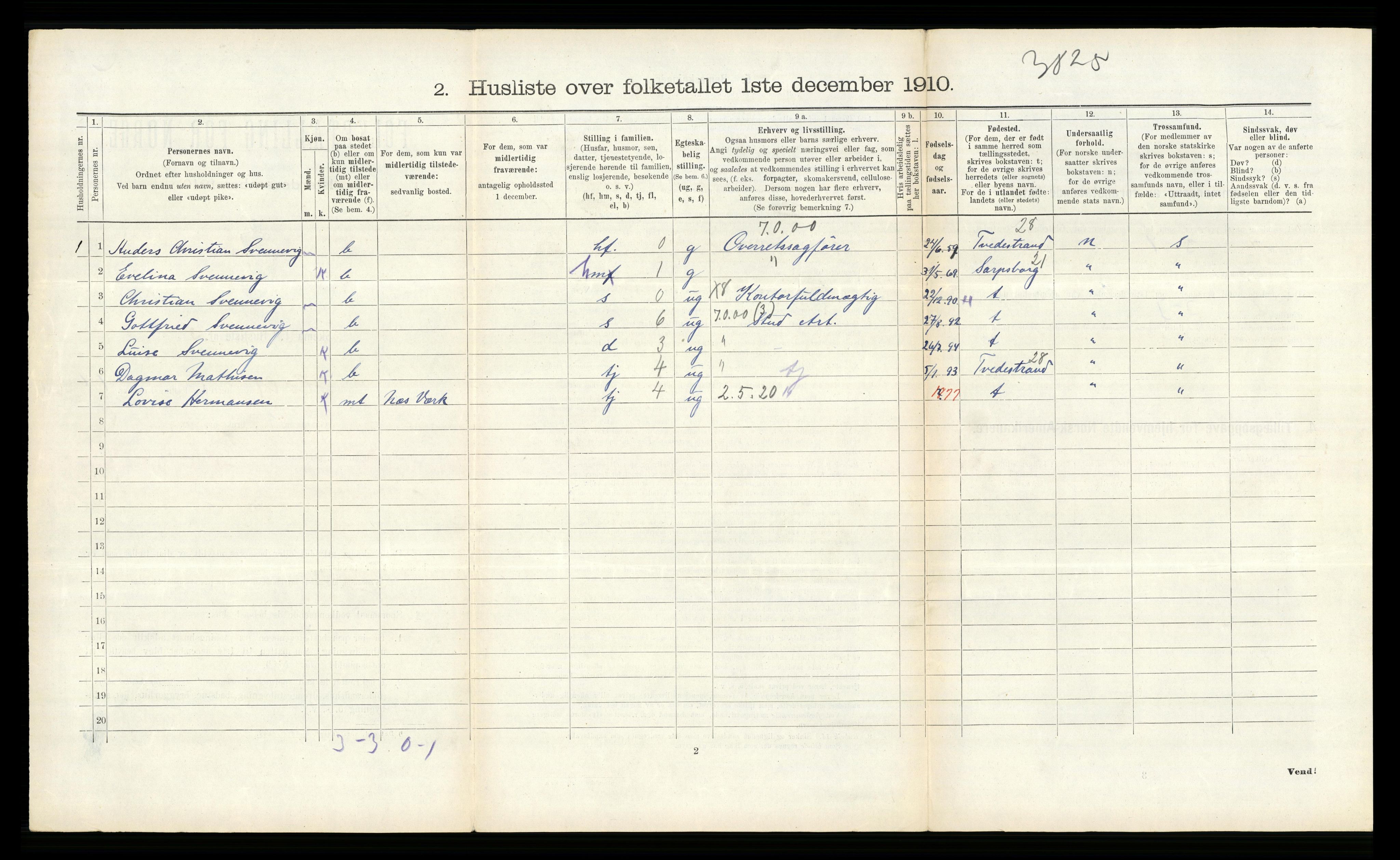 RA, Folketelling 1910 for 0914 Holt herred, 1910, s. 1143