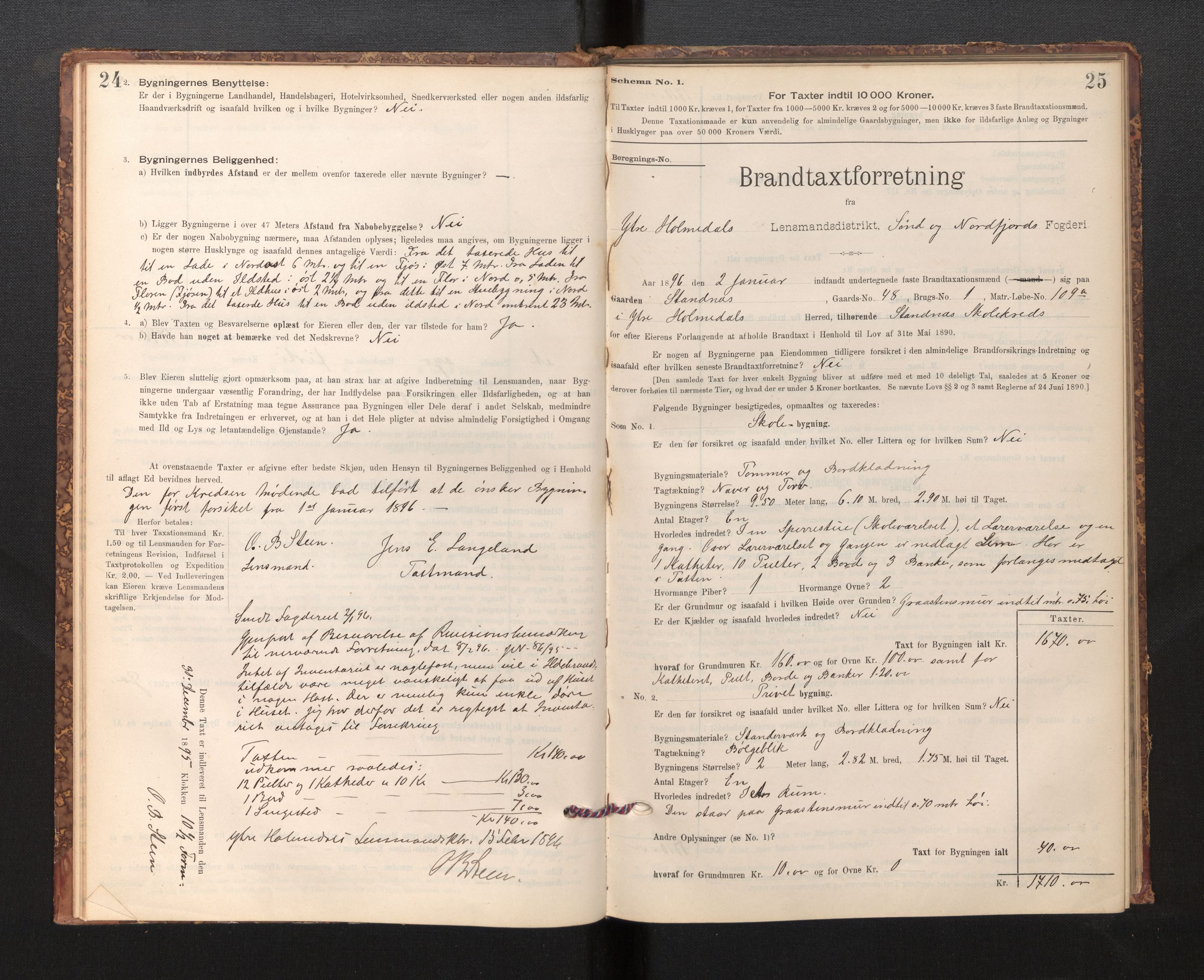Lensmannen i Fjaler, SAB/A-27201/0012/L0006: Branntakstprotokoll, skjematakst, 1895-1937, s. 24-25