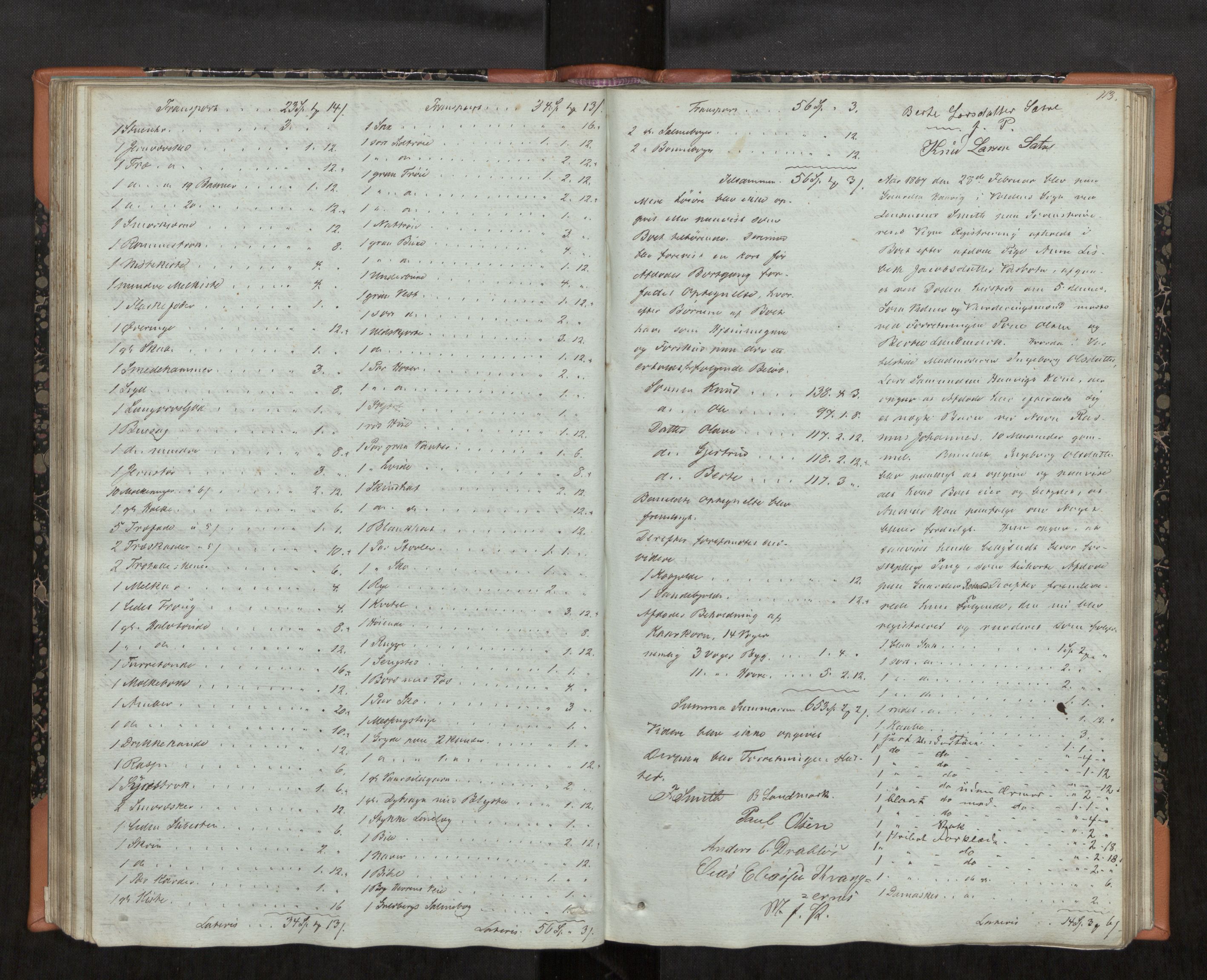 Søre Sunnmøre sorenskriveri, AV/SAT-A-4122/1/3/3C/L0001: Skifteregistreringsprotokollar, 1847-1885, s. 113