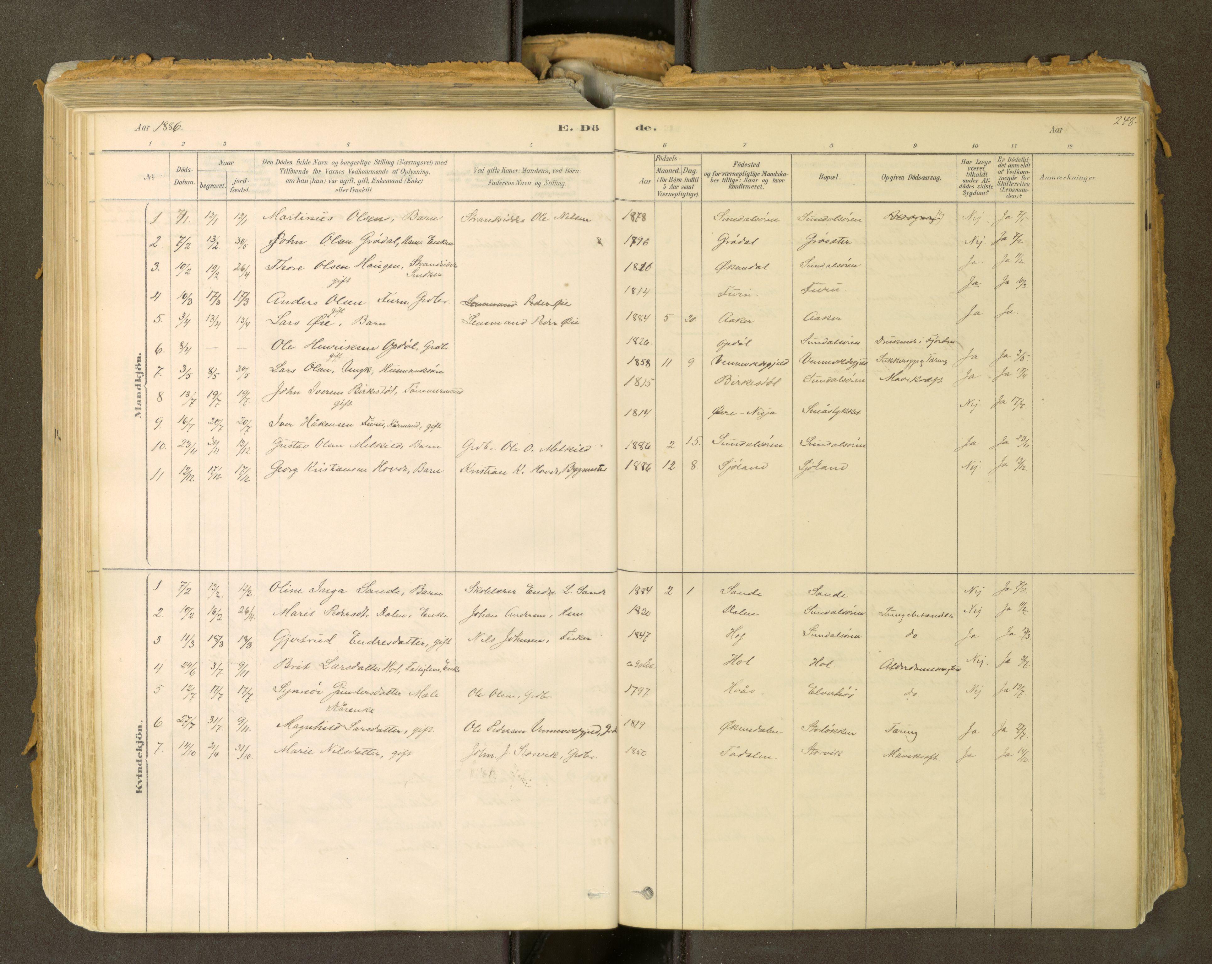 Sunndal sokneprestkontor, SAT/A-1085/1/I/I1/I1a: Ministerialbok nr. 2, 1877-1914, s. 248