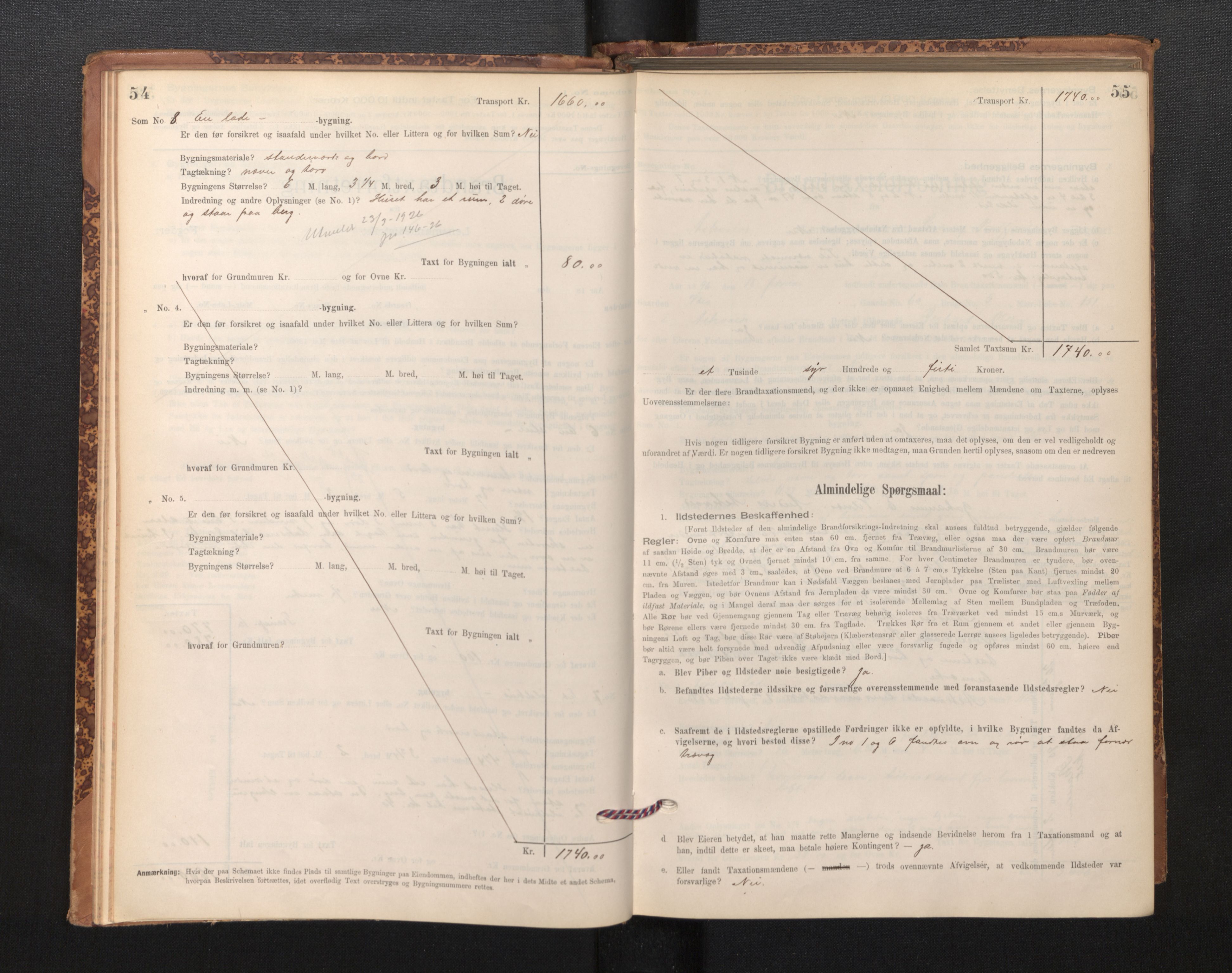 Lensmannen i Askvoll, AV/SAB-A-26301/0012/L0004: Branntakstprotokoll, skjematakst og liste over branntakstmenn, 1895-1932, s. 54-55