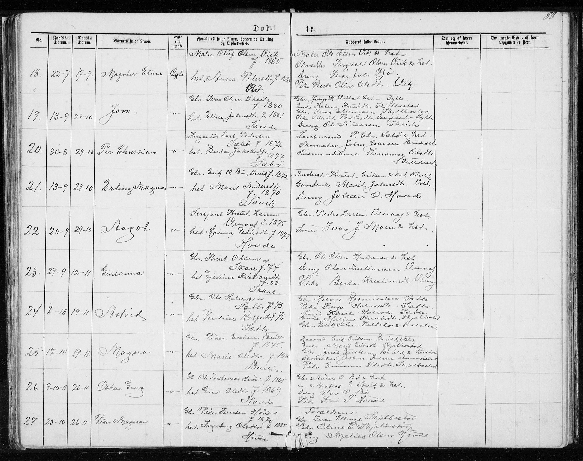 Ministerialprotokoller, klokkerbøker og fødselsregistre - Møre og Romsdal, AV/SAT-A-1454/543/L0564: Klokkerbok nr. 543C02, 1867-1915, s. 88