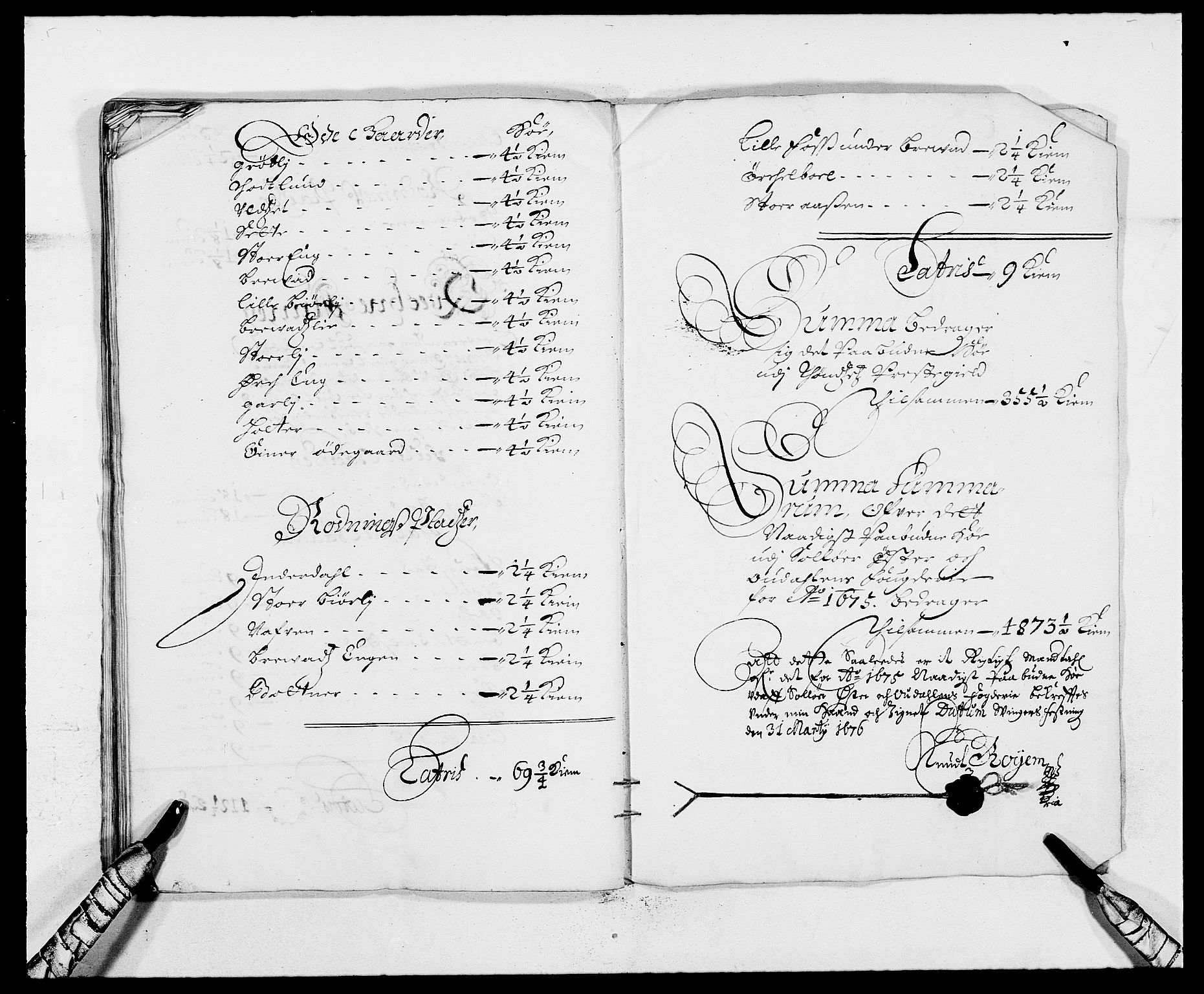 Rentekammeret inntil 1814, Reviderte regnskaper, Fogderegnskap, RA/EA-4092/R13/L0810: Fogderegnskap Solør, Odal og Østerdal, 1675, s. 106