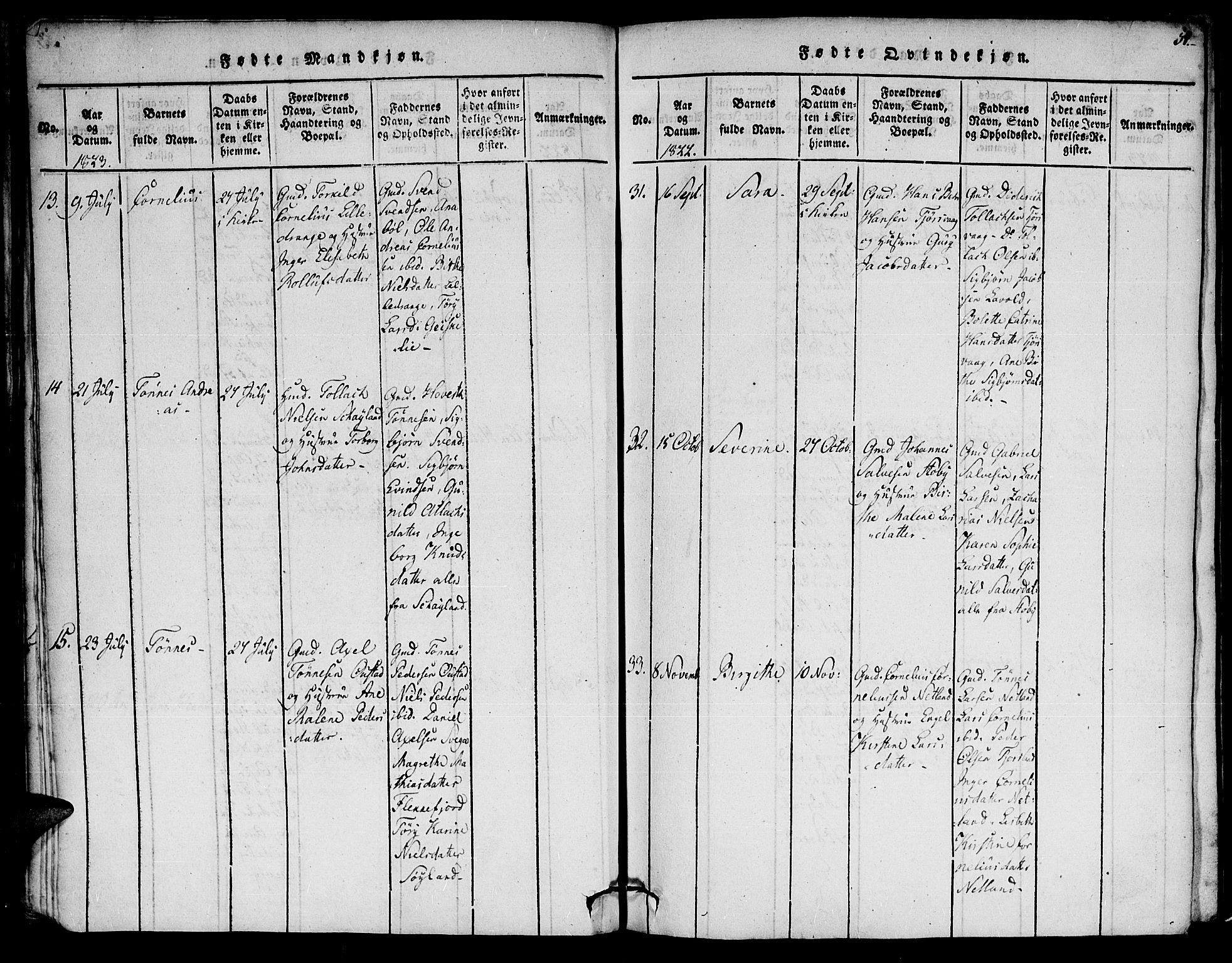 Flekkefjord sokneprestkontor, AV/SAK-1111-0012/F/Fa/Fac/L0002: Ministerialbok nr. A 2, 1815-1826, s. 54