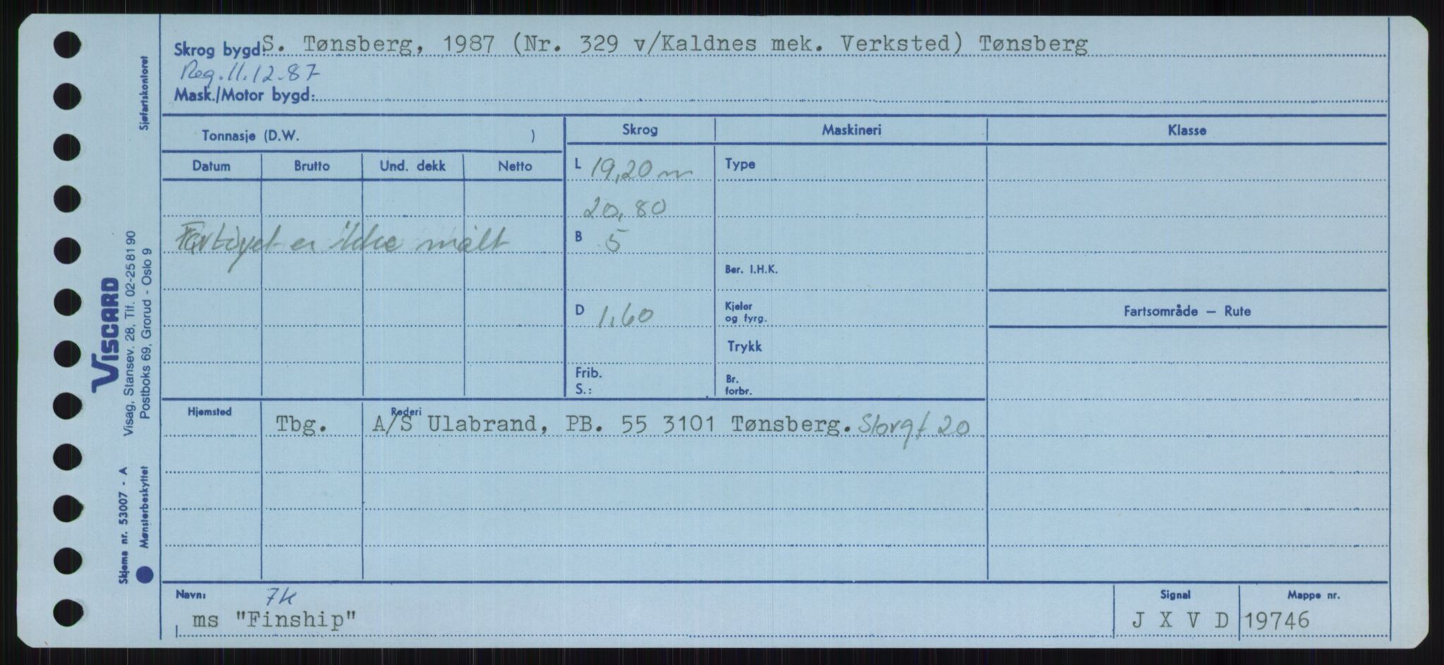 Sjøfartsdirektoratet med forløpere, Skipsmålingen, RA/S-1627/H/Ha/L0002/0001: Fartøy, Eik-Hill / Fartøy, Eik-F, s. 423